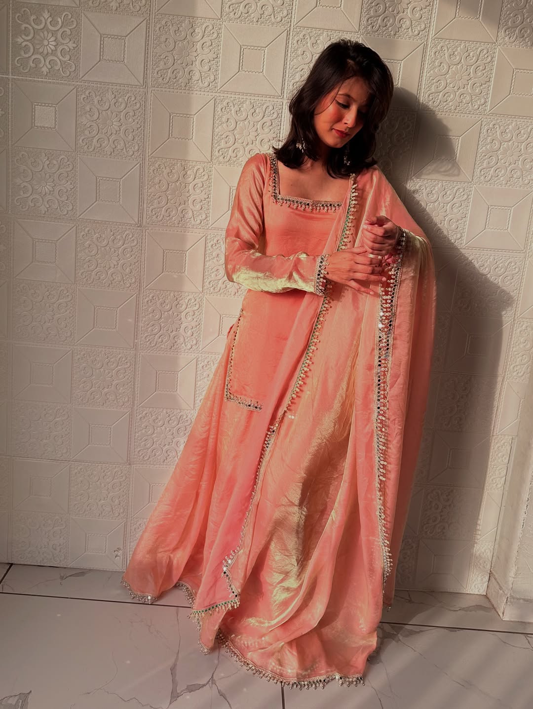 Premium Fandy Silk Kurta Palazzo Set With Dupatta-Ready To Wear Outfits