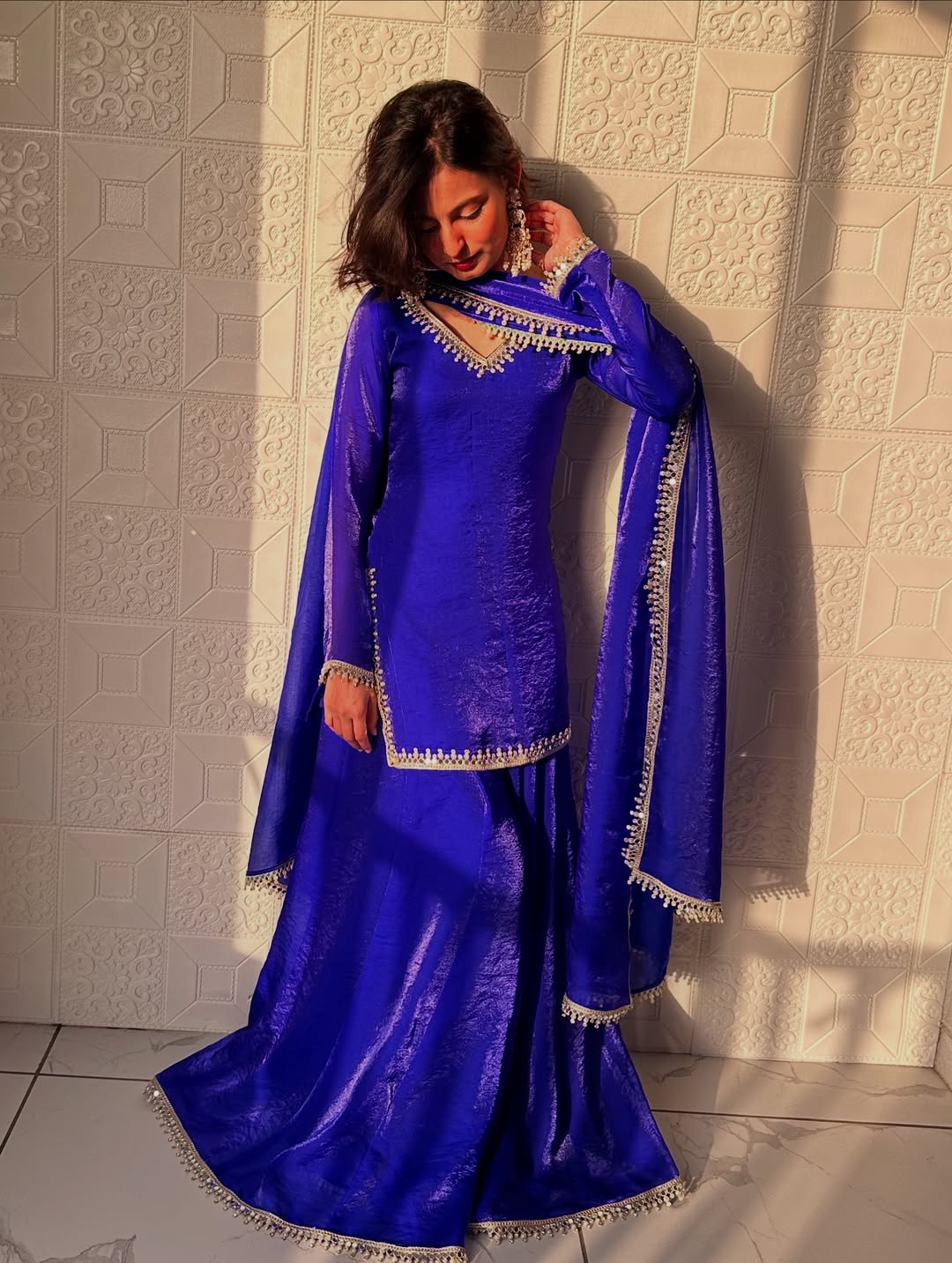 Premium Fandy Silk Kurta Palazzo Set With Dupatta-Ready To Wear Outfits