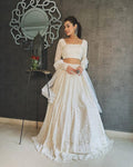 Royal White Georgette Lehenga Choli Suits-Party Wear