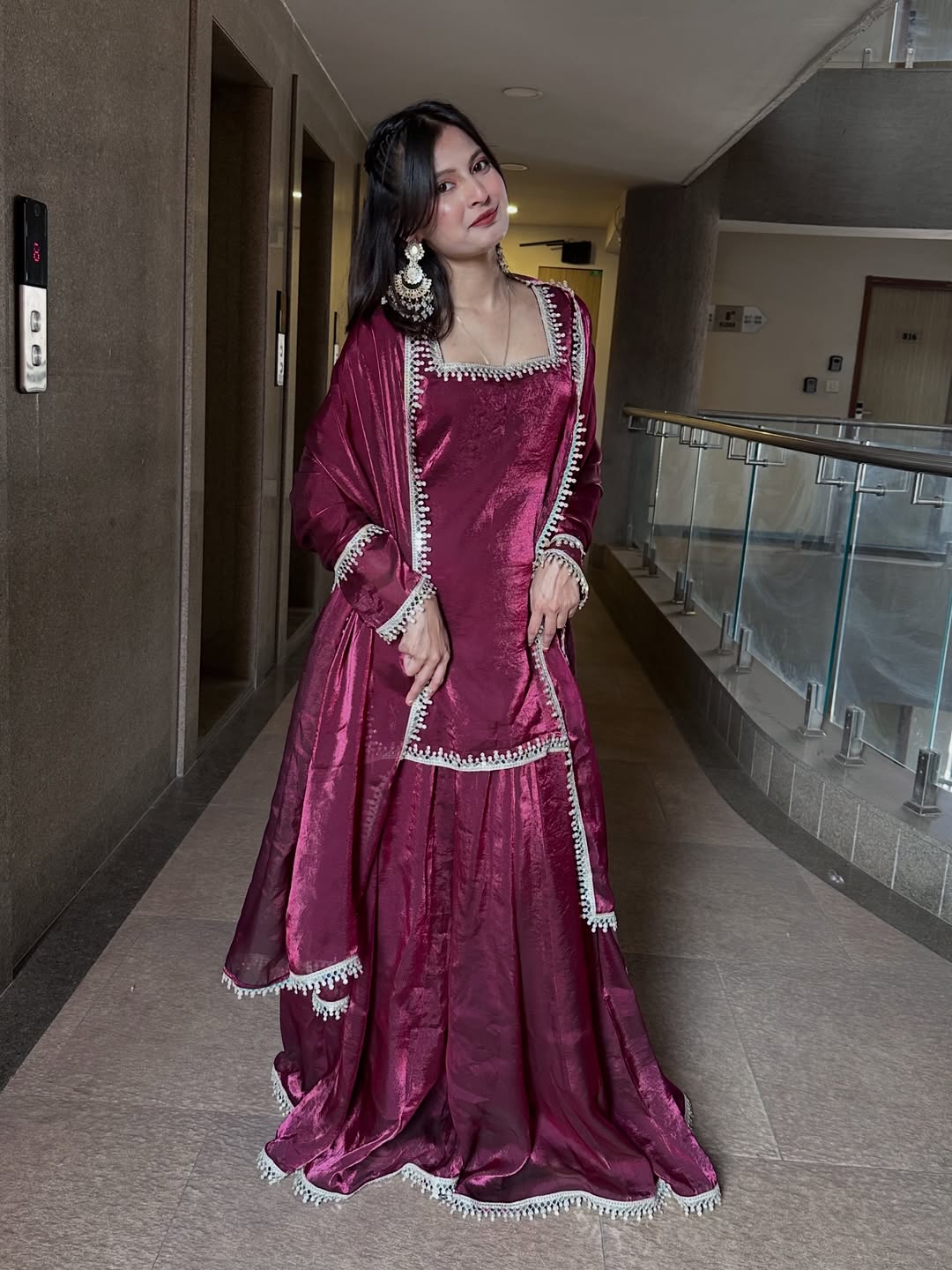 Premium Fandy Silk Kurta Palazzo Set With Dupatta-Ready To Wear Outfits