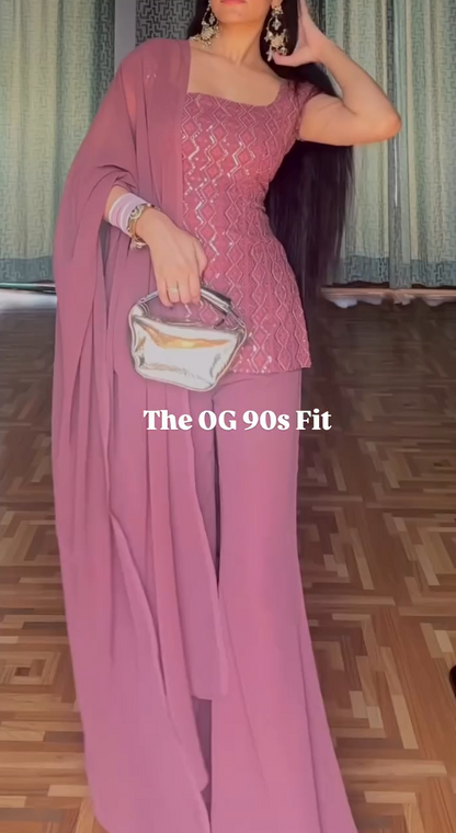 Women's Ethnic Chikankari Sharara Set with Elegant Dupatta