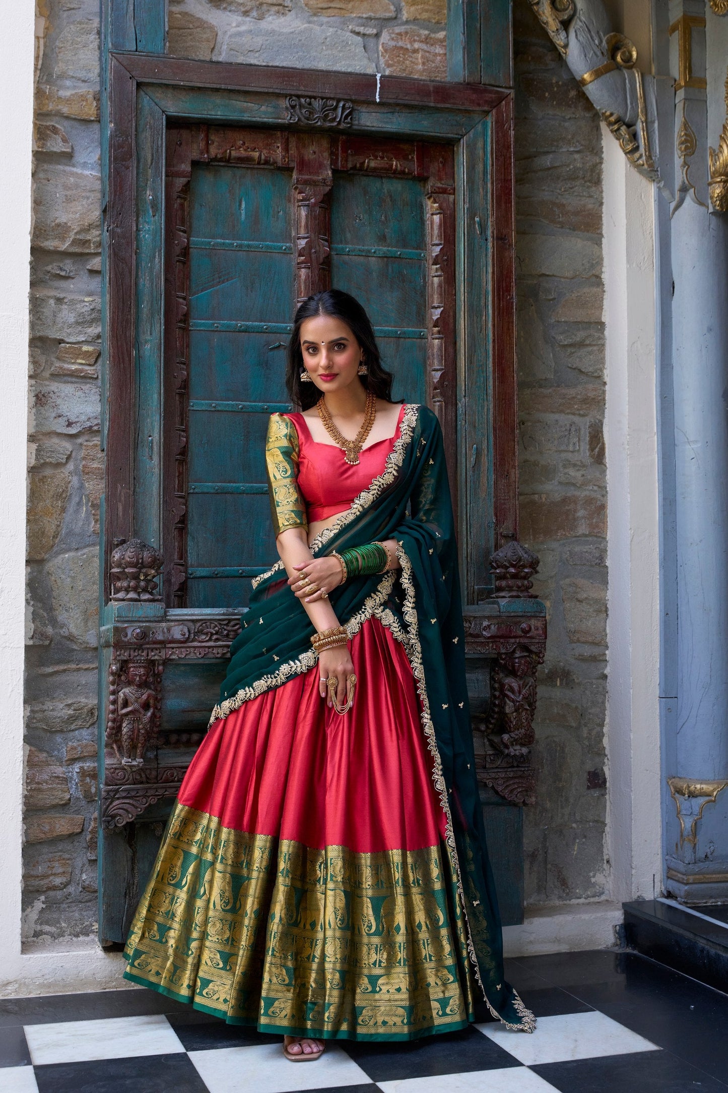 Radiant  Narayan Pattu Zari Weaving Worked Lehenga Choli - Perfect For Wedding Occasion