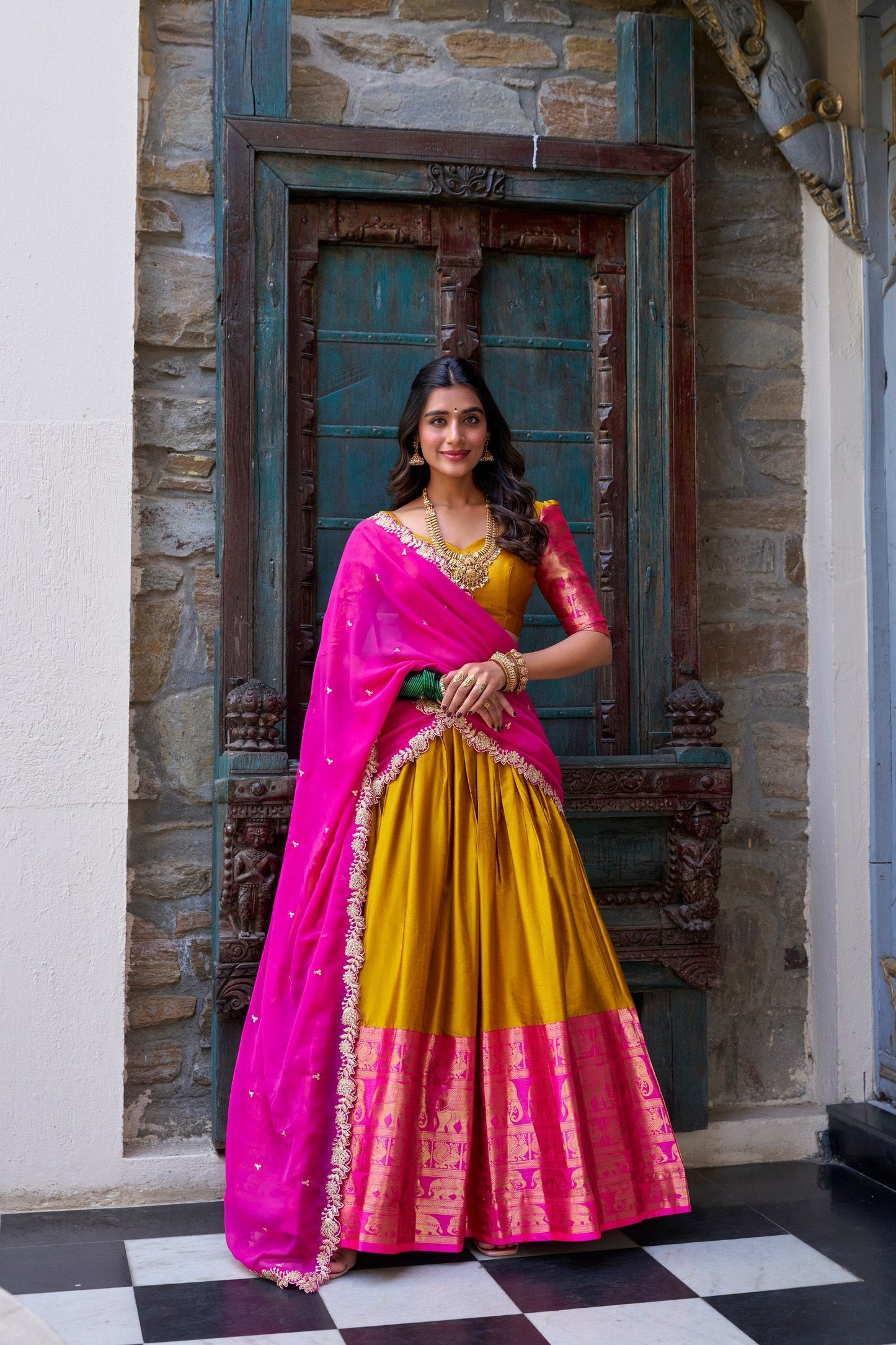 Radiant  Narayan Pattu Zari Weaving Worked Lehenga Choli - Perfect For Wedding Occasion