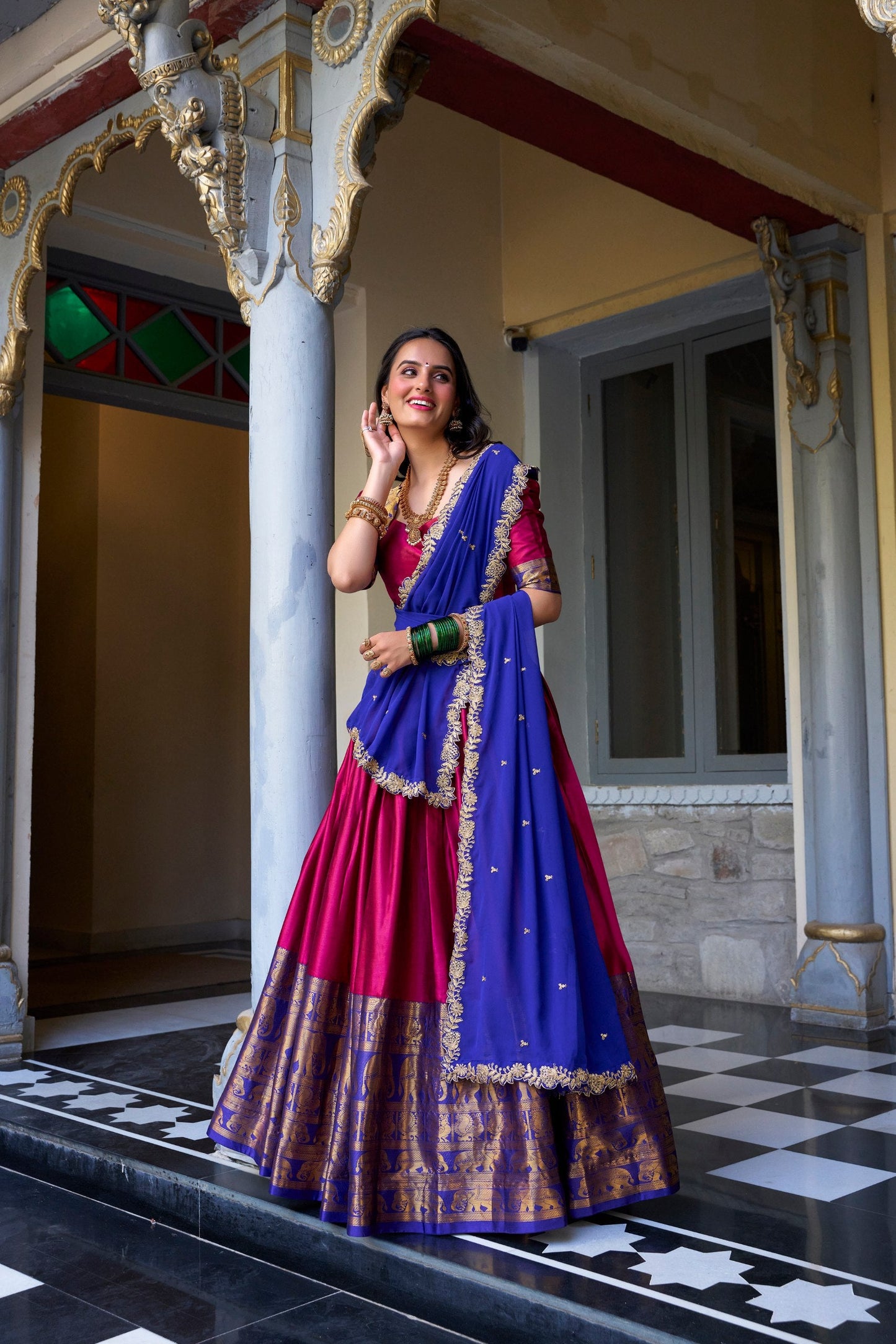 Radiant  Narayan Pattu Zari Weaving Worked Lehenga Choli - Perfect For Wedding Occasion