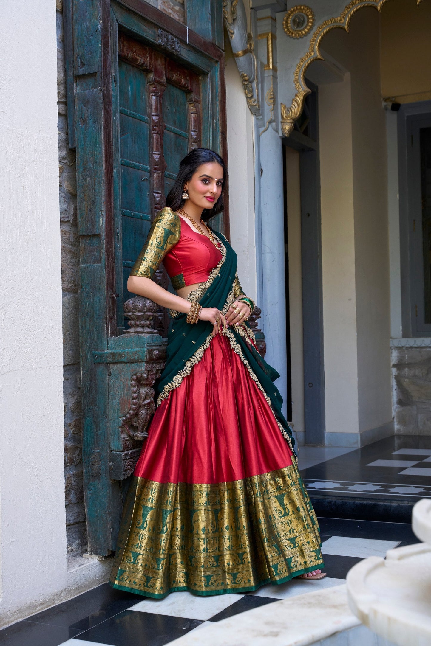 Radiant  Narayan Pattu Zari Weaving Worked Lehenga Choli - Perfect For Wedding Occasion