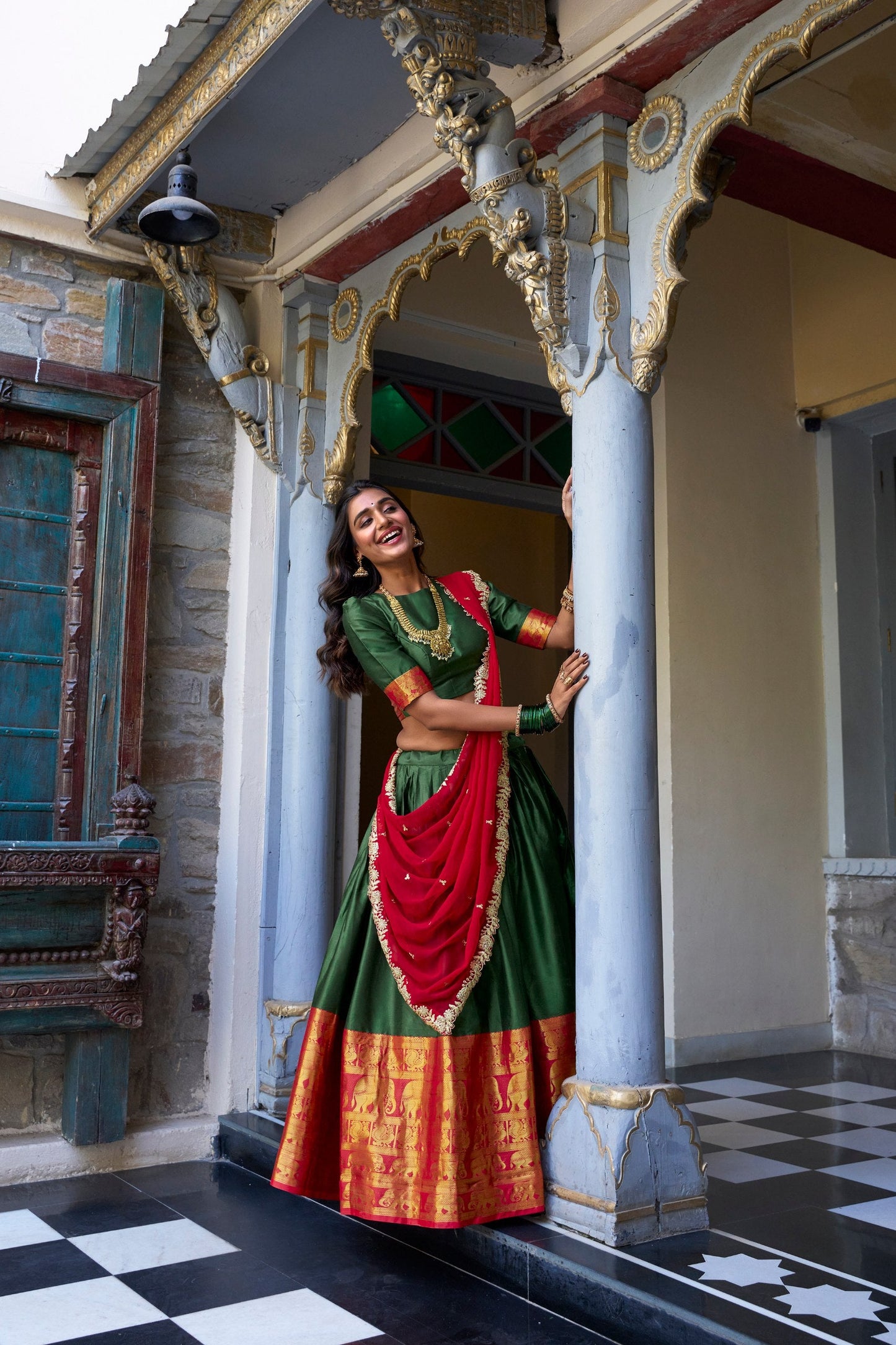 Radiant  Narayan Pattu Zari Weaving Worked Lehenga Choli - Perfect For Wedding Occasion