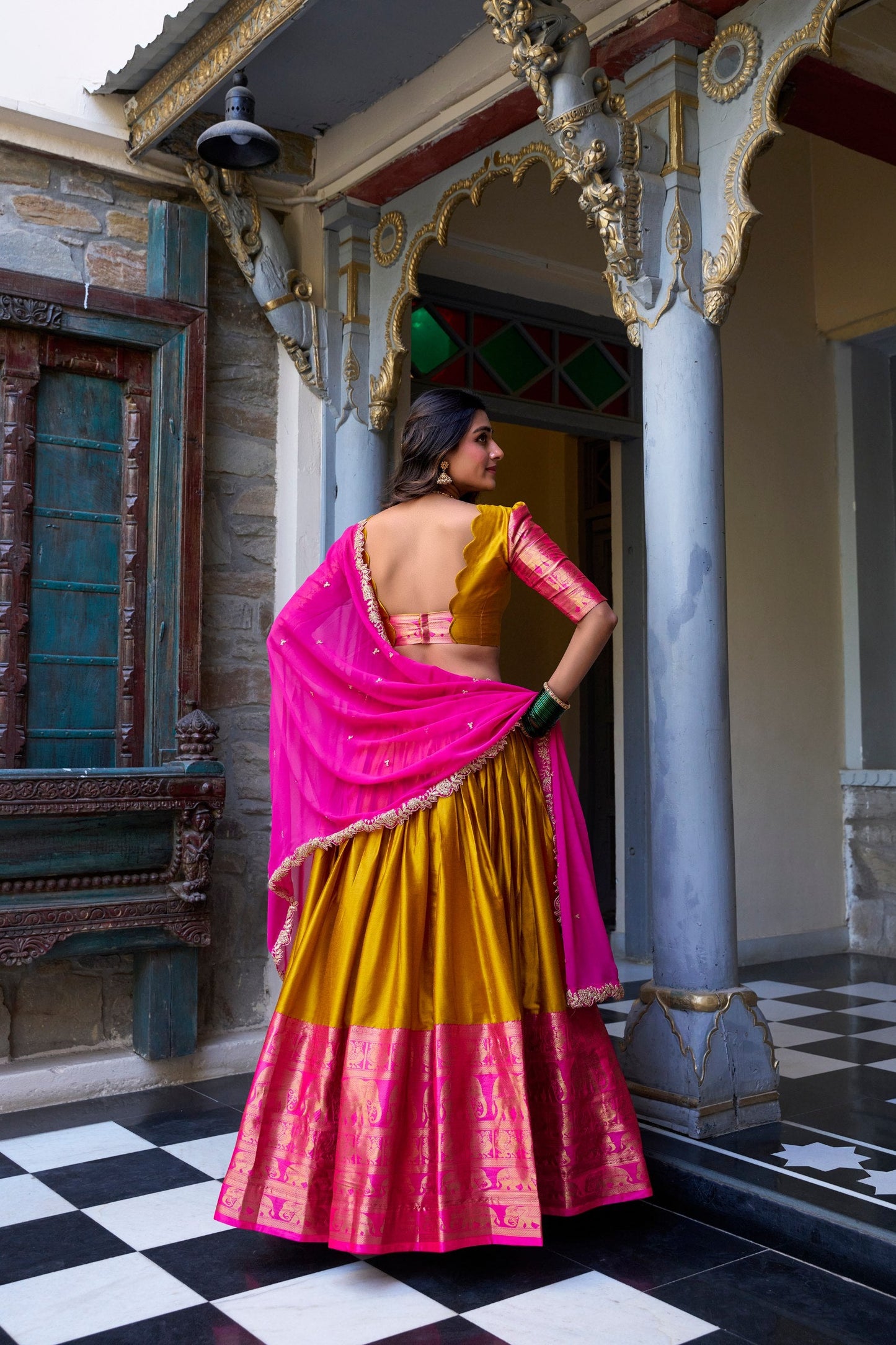 Radiant  Narayan Pattu Zari Weaving Worked Lehenga Choli - Perfect For Wedding Occasion
