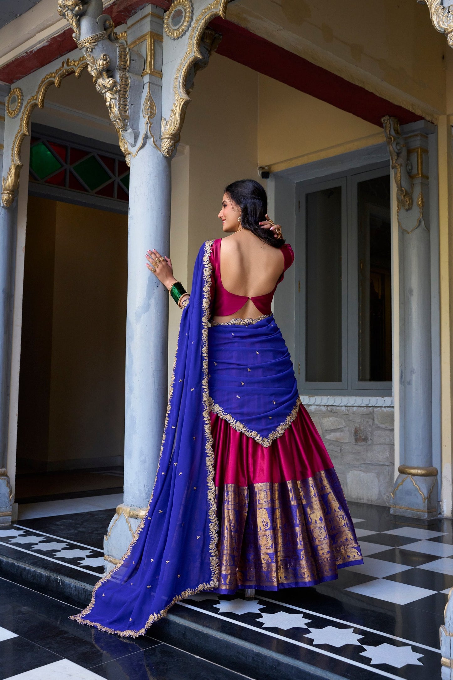 Radiant  Narayan Pattu Zari Weaving Worked Lehenga Choli - Perfect For Wedding Occasion