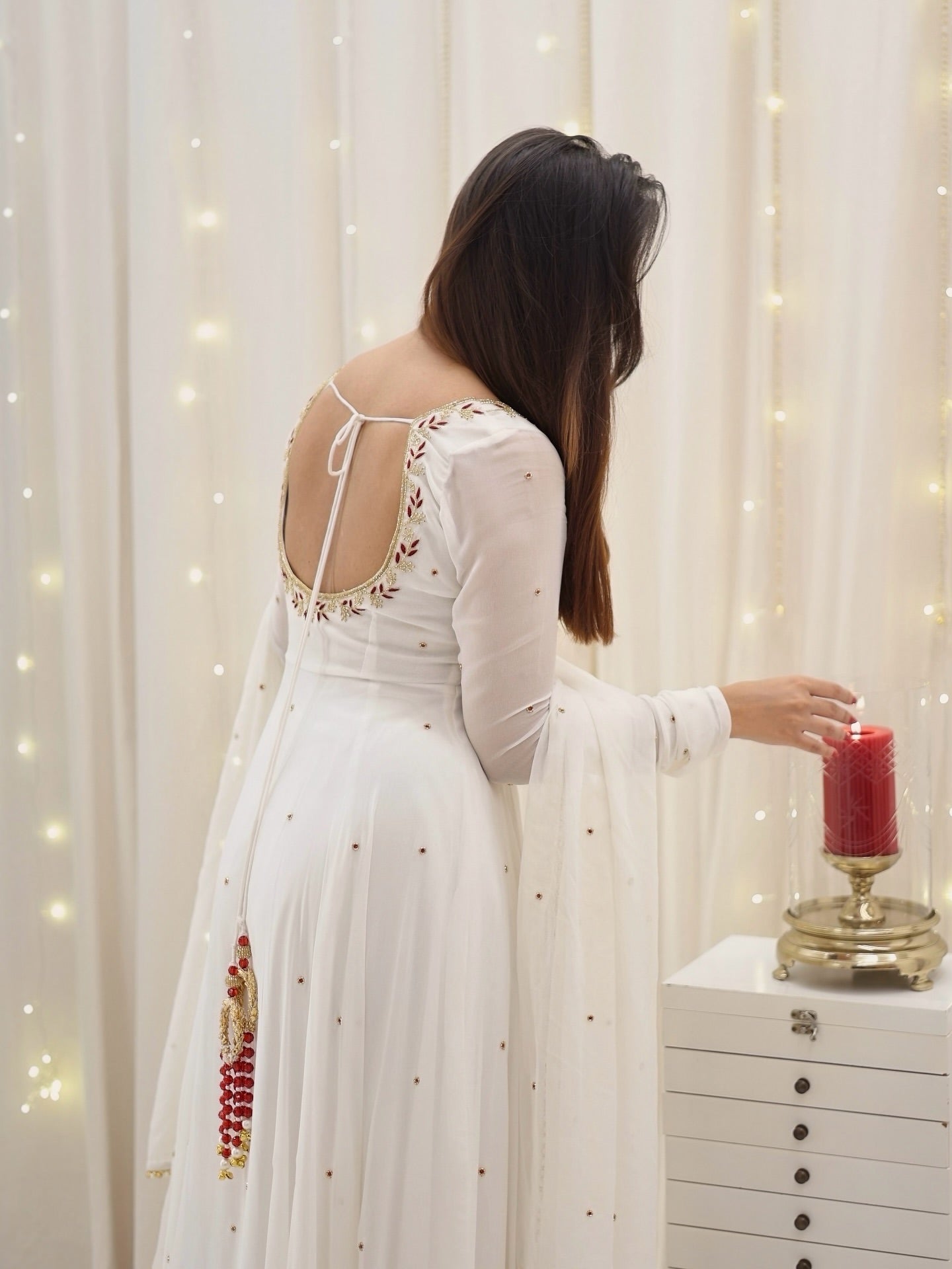 Gorgeous Apsara White  Anarkali suit With Delicate Handwork