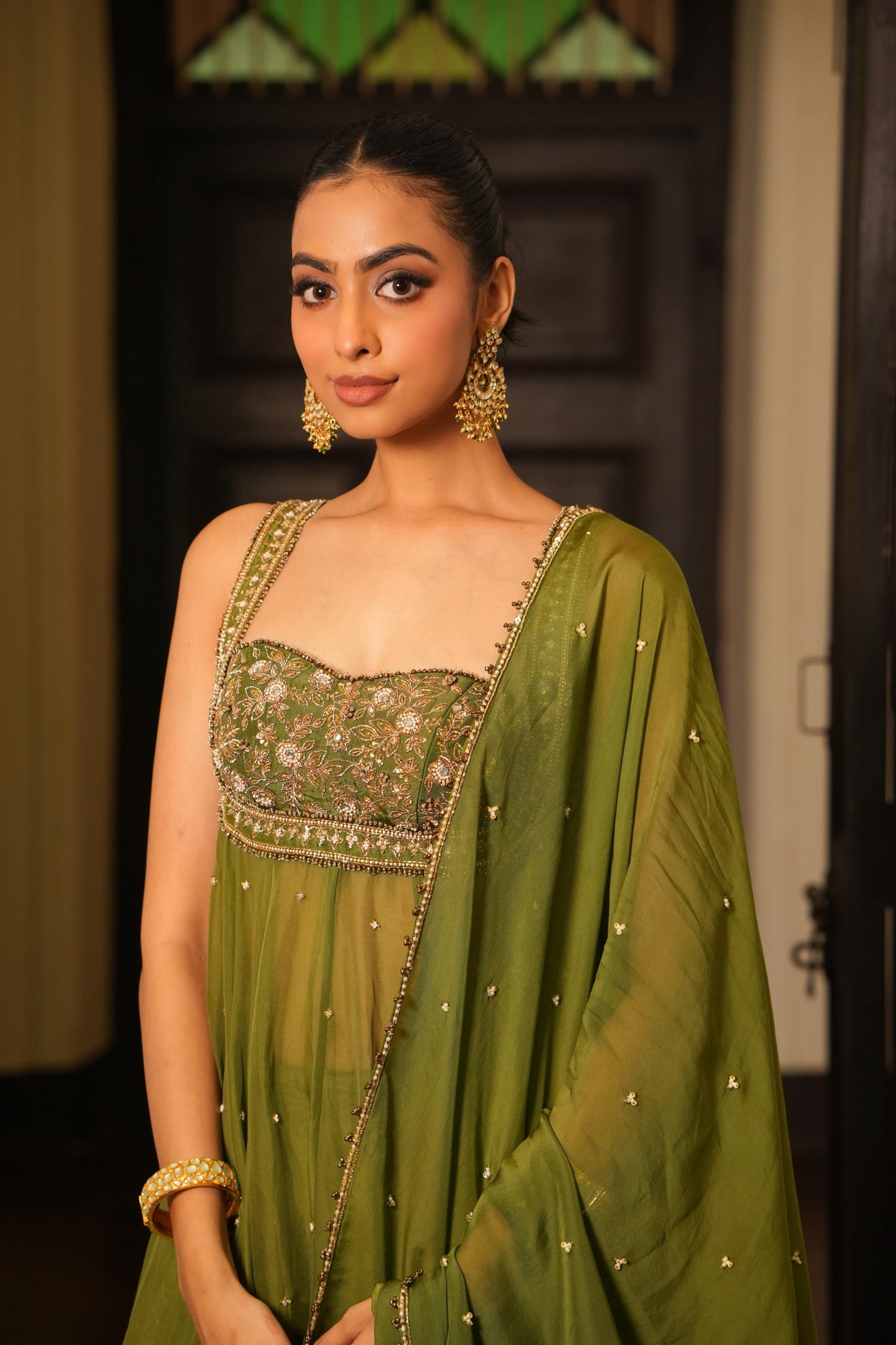 Mint Mehendi Green Fully Stiched  Anarkali  Suit