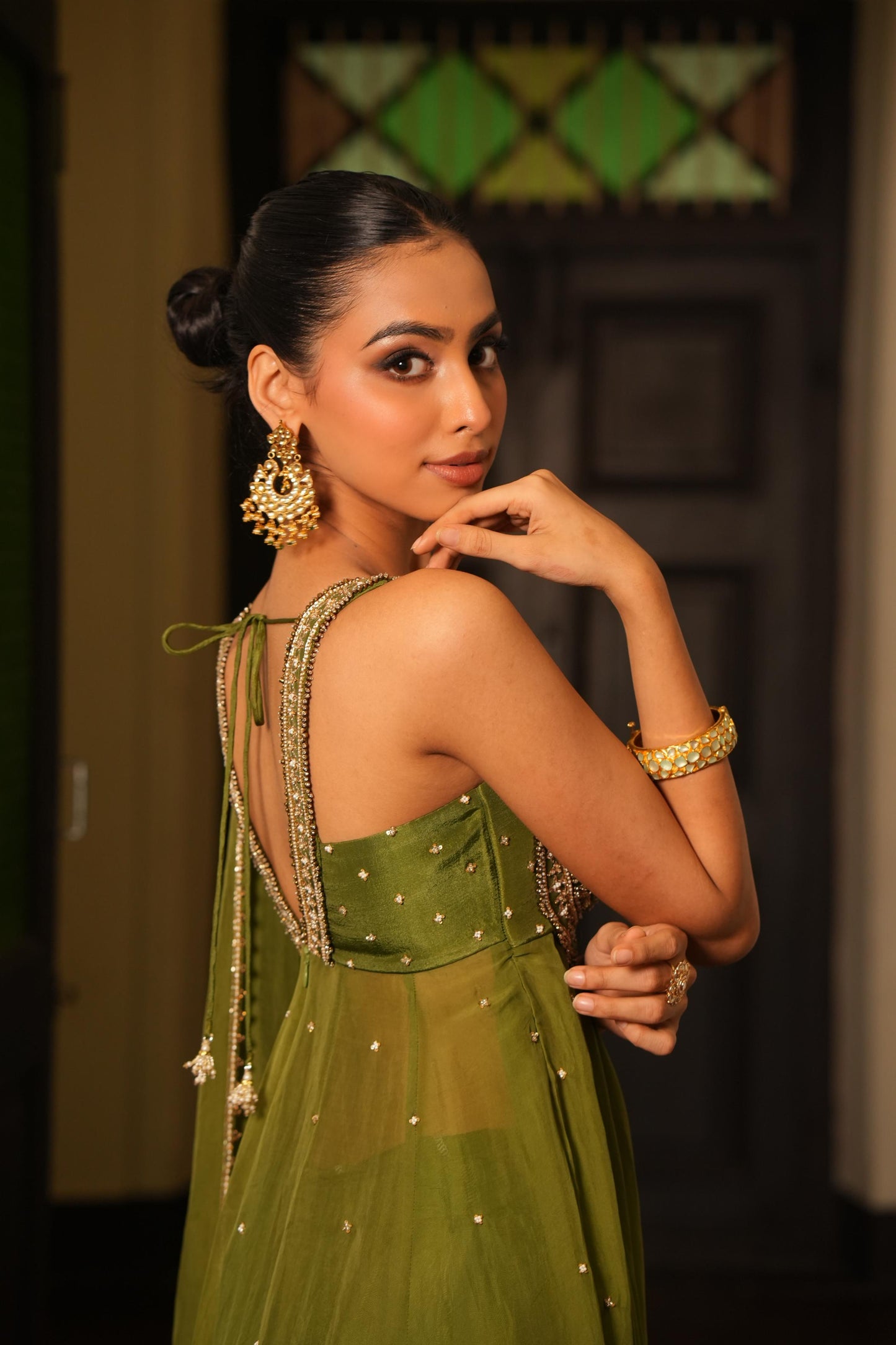 Mint Mehendi Green Fully Stiched  Anarkali  Suit