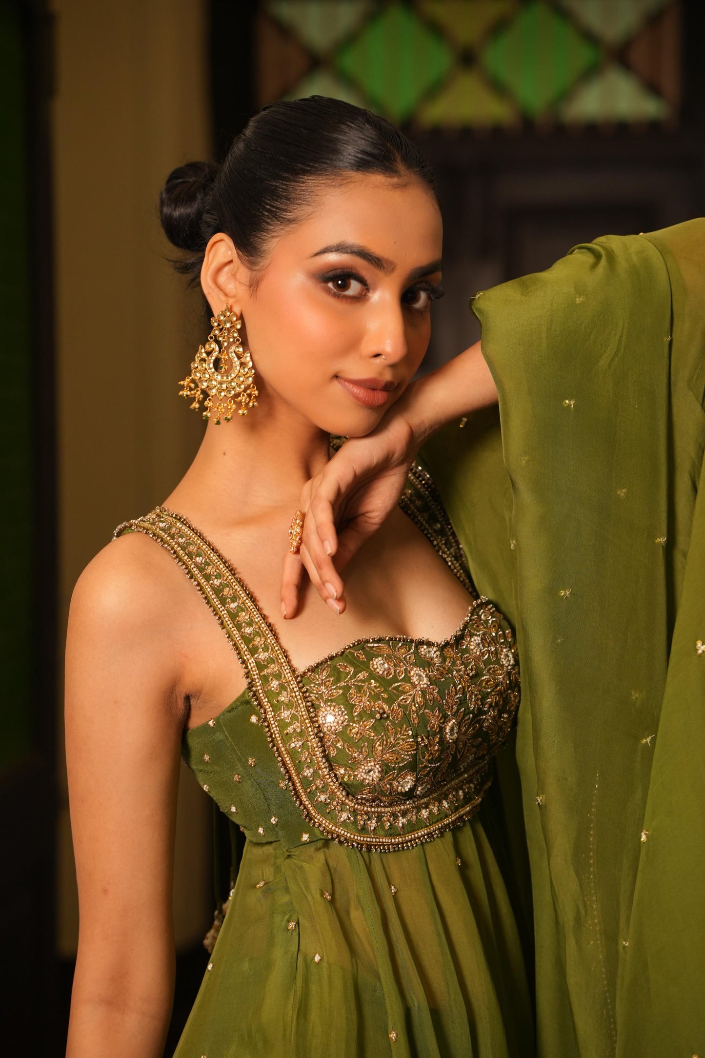 Mint Mehendi Green Fully Stiched  Anarkali  Suit