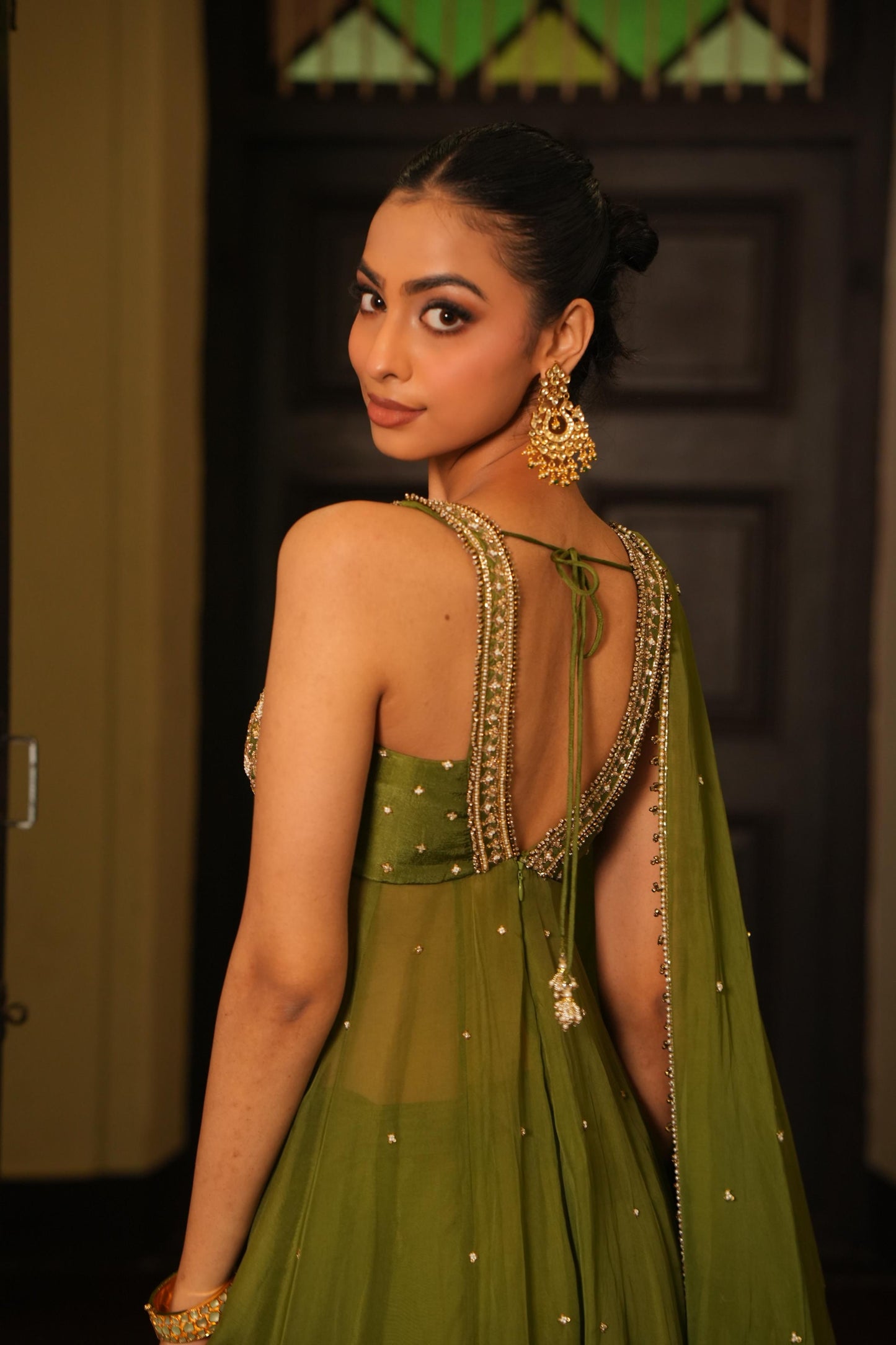 Mint Mehendi Green Fully Stiched  Anarkali  Suit