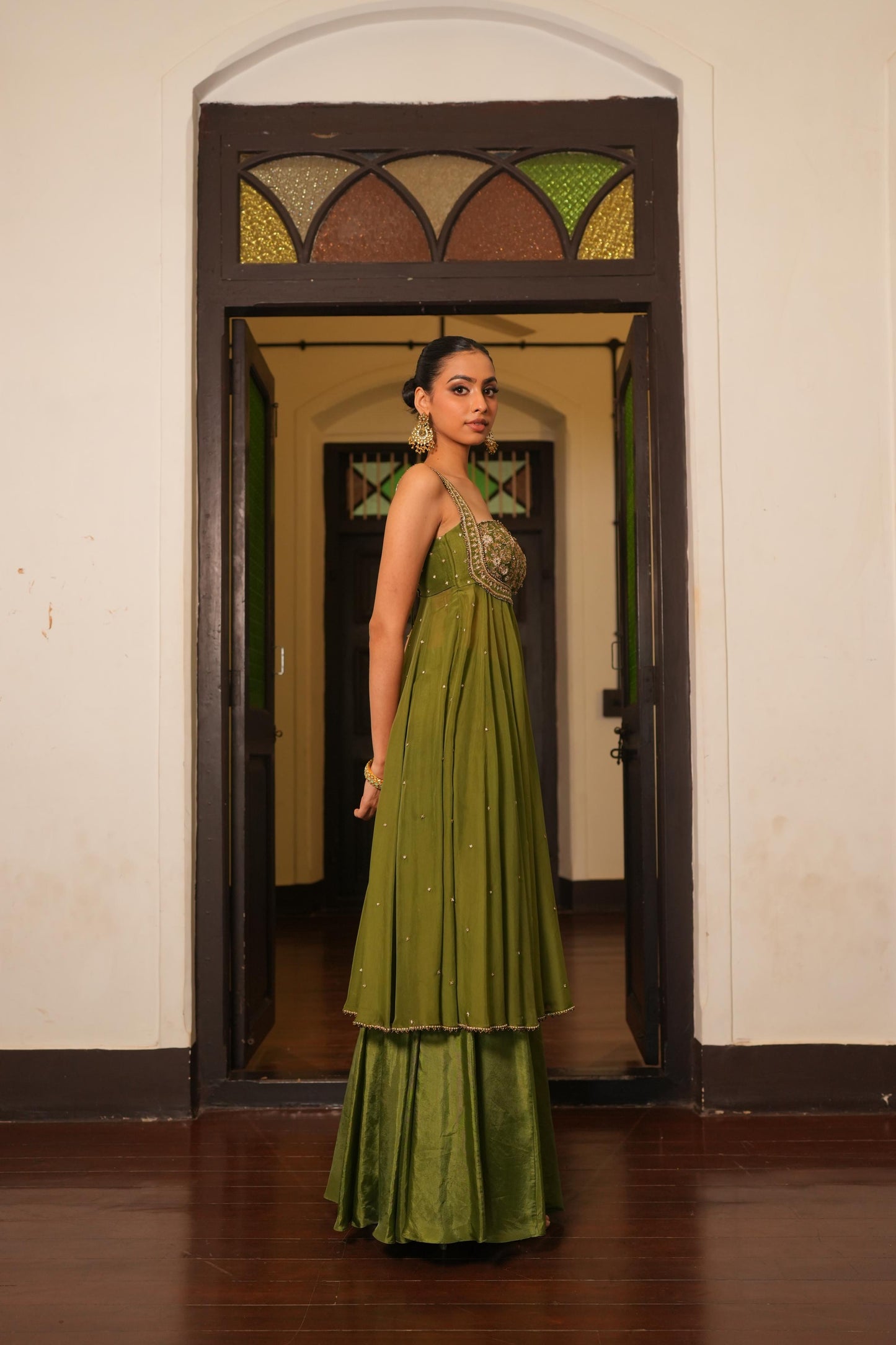 Mint Mehendi Green Fully Stiched  Anarkali  Suit