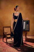 Royal Elegance  Luxury Soft Velvet Saree -Perfect For Wedding & Festive