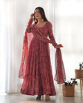 Heavy Pure Soft Faux Georgette with a  Kalamkari print Anarkali Gown