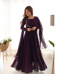 Graceful Voluminous 7 mtr fully flair with Fancy Yoke Neck Anarkali Gown