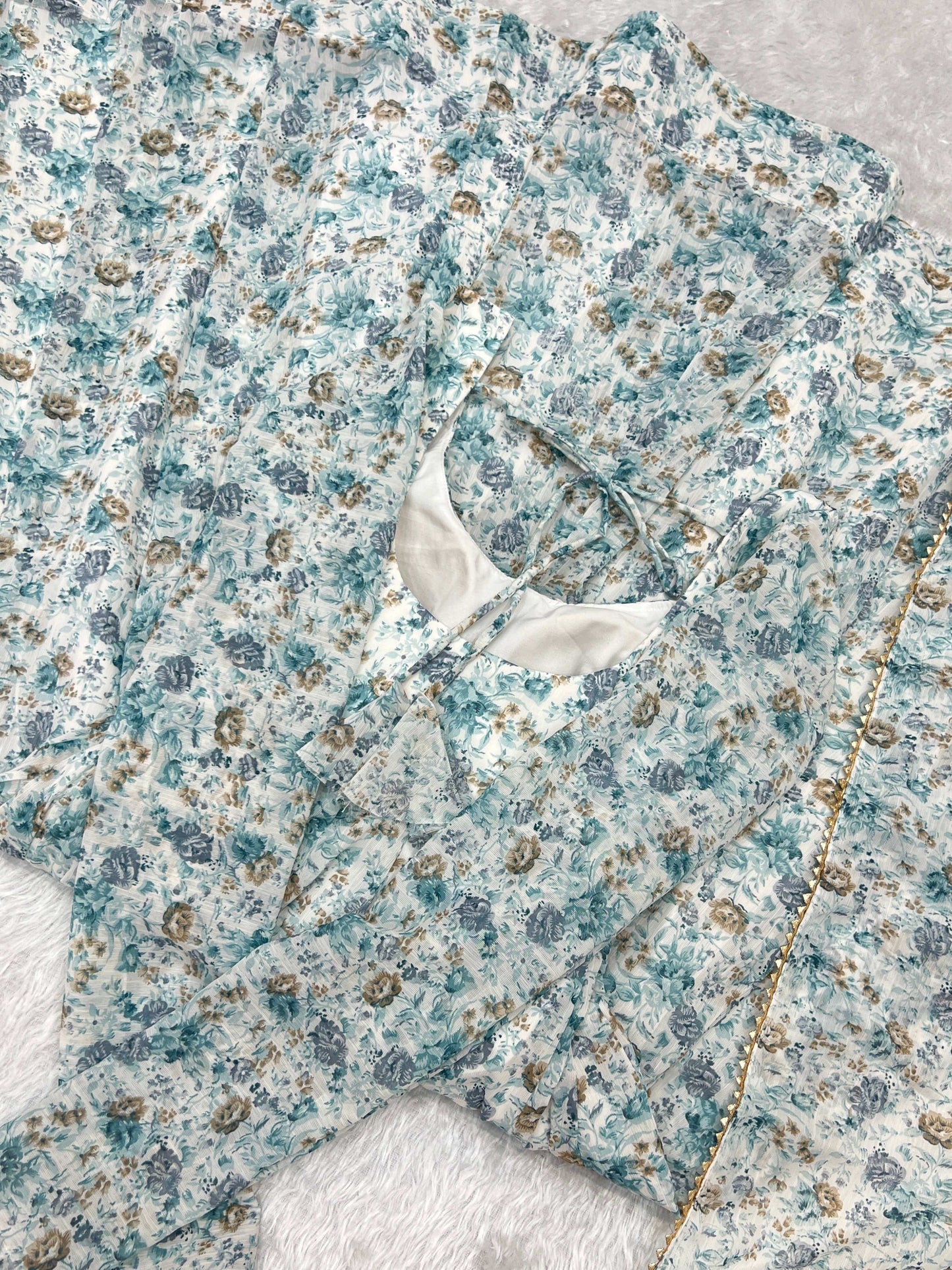 Exquisite Chiffon Floral Digital Printed Fully Stitched Anarkali Pant Suit - INDIAN ELEGANCE