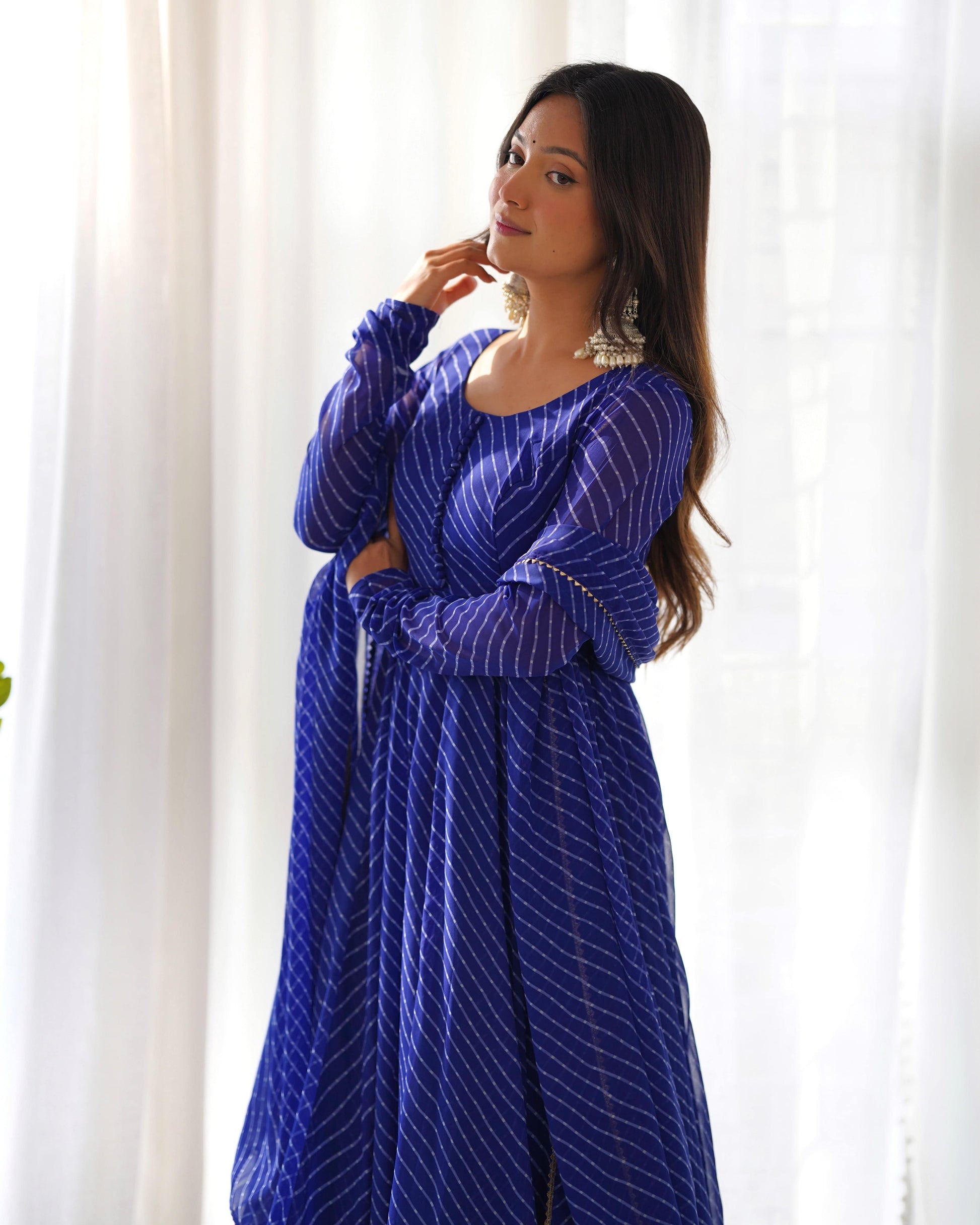 Splendid Faux Georgette Printed Fully Stitched Anarkali Pant Suit - INDIAN ELEGANCE