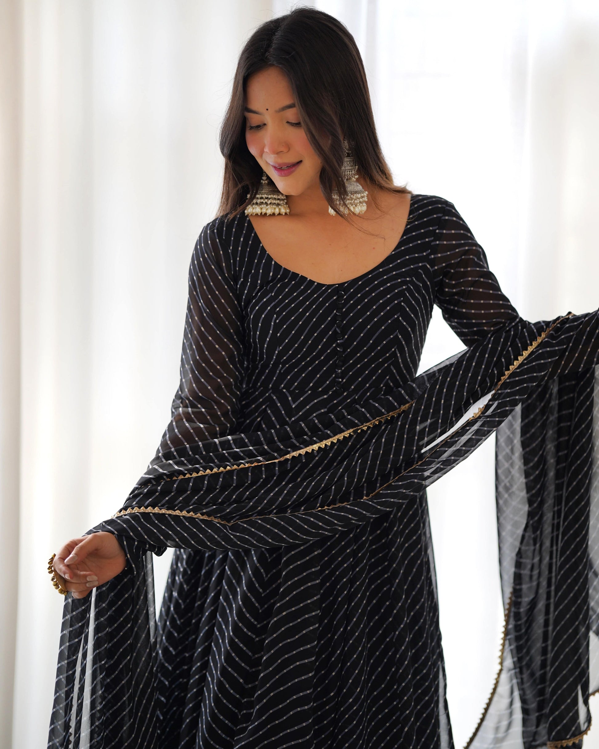 Splendid Faux Georgette Printed Fully Stitched Anarkali Pant Suit - INDIAN ELEGANCE