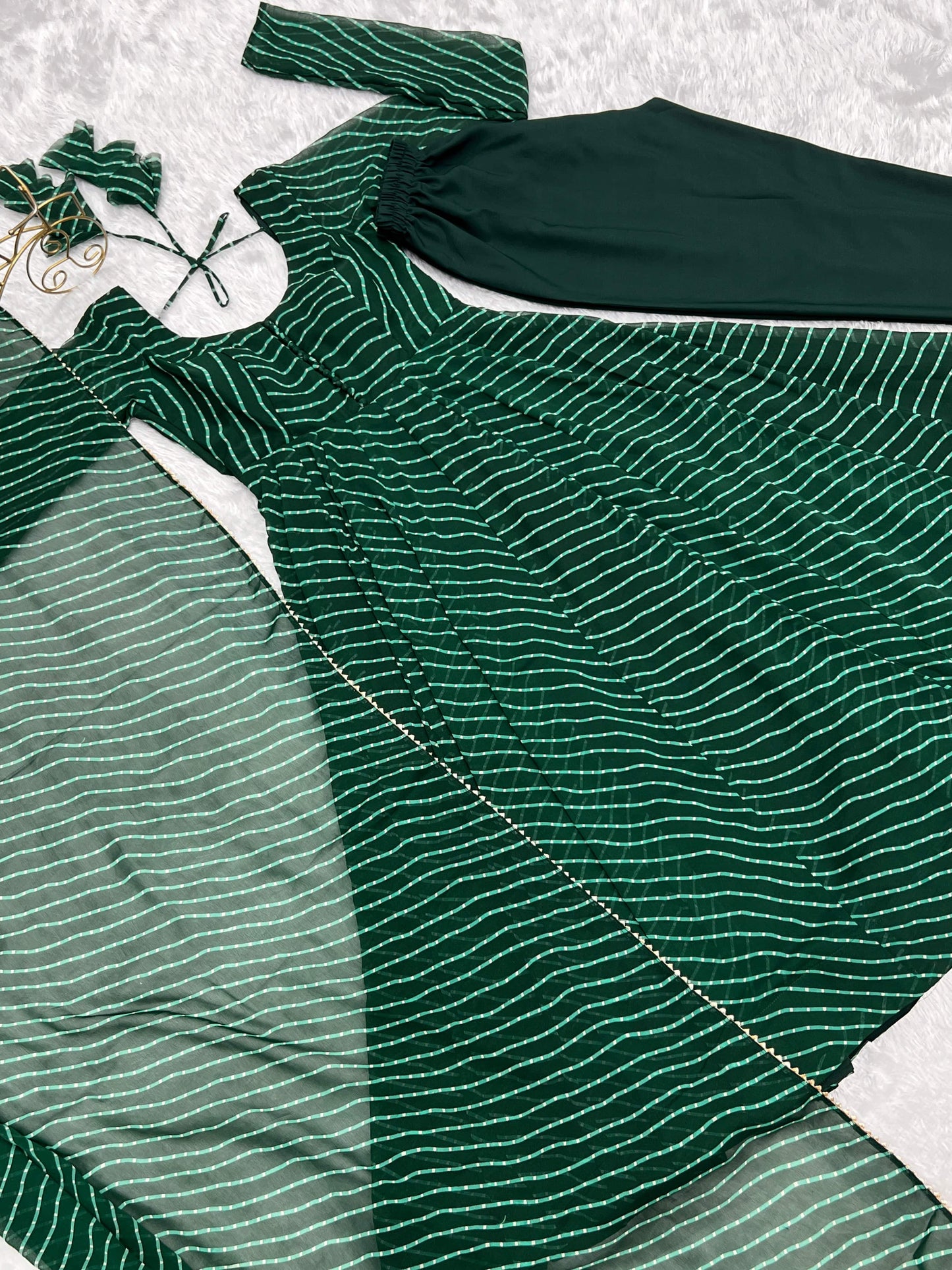 Splendid Faux Georgette Printed Fully Stitched Anarkali Pant Suit - INDIAN ELEGANCE