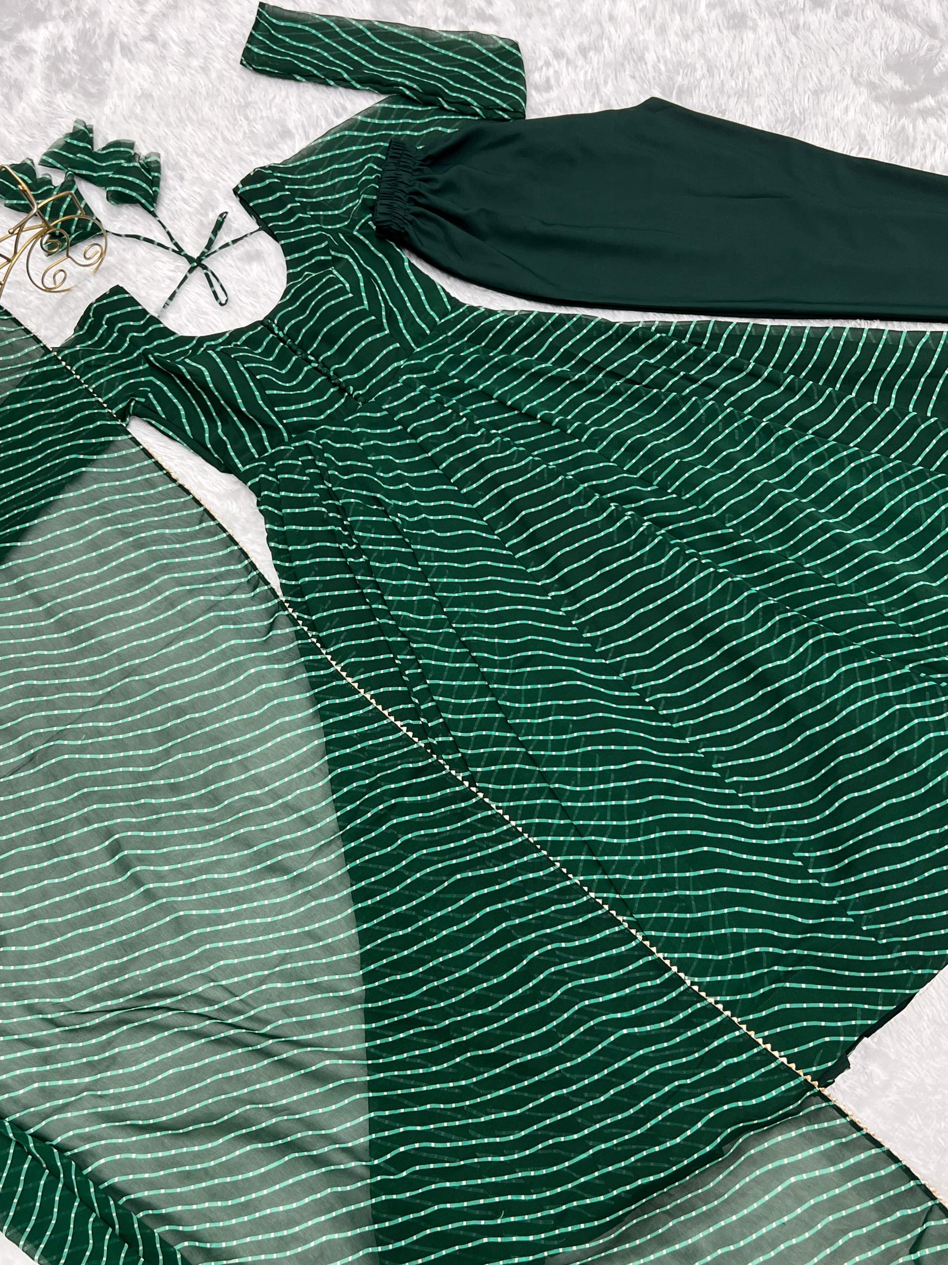 Splendid Faux Georgette Printed Fully Stitched Anarkali Pant Suit - INDIAN ELEGANCE