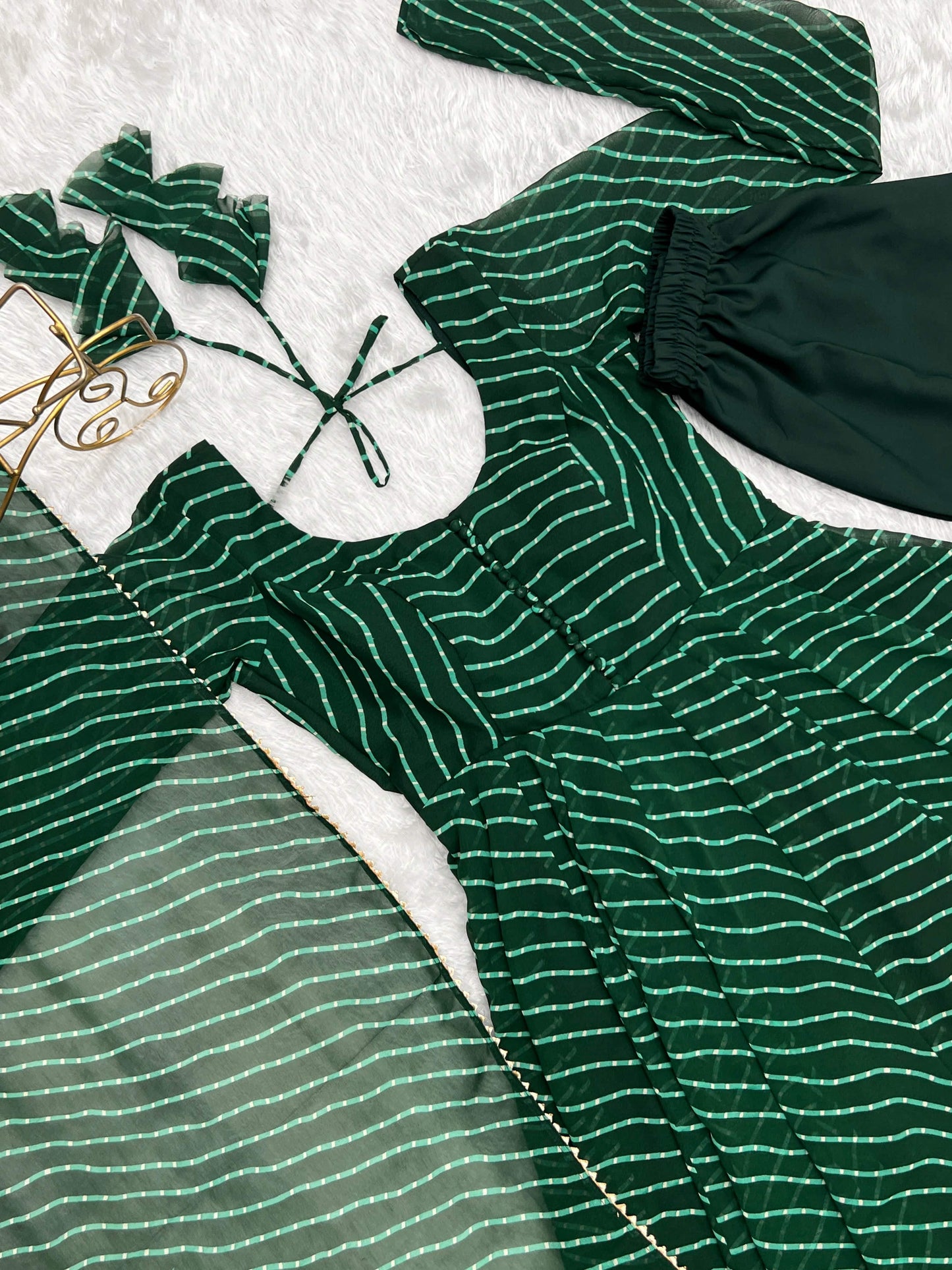 Splendid Faux Georgette Printed Fully Stitched Anarkali Pant Suit - INDIAN ELEGANCE