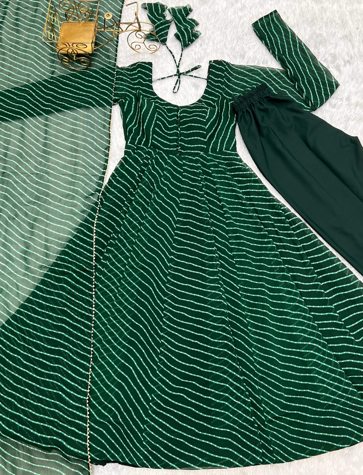 Splendid Faux Georgette Printed Fully Stitched Anarkali Pant Suit - INDIAN ELEGANCE