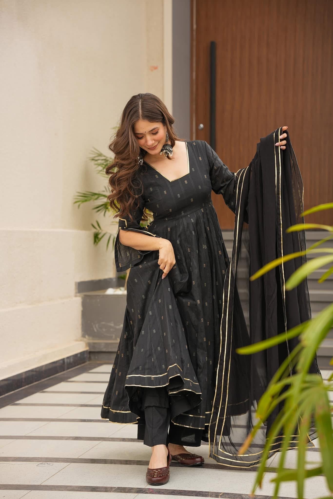 Exclusive Black Color Georgette Sequence Work Anarkali Suit