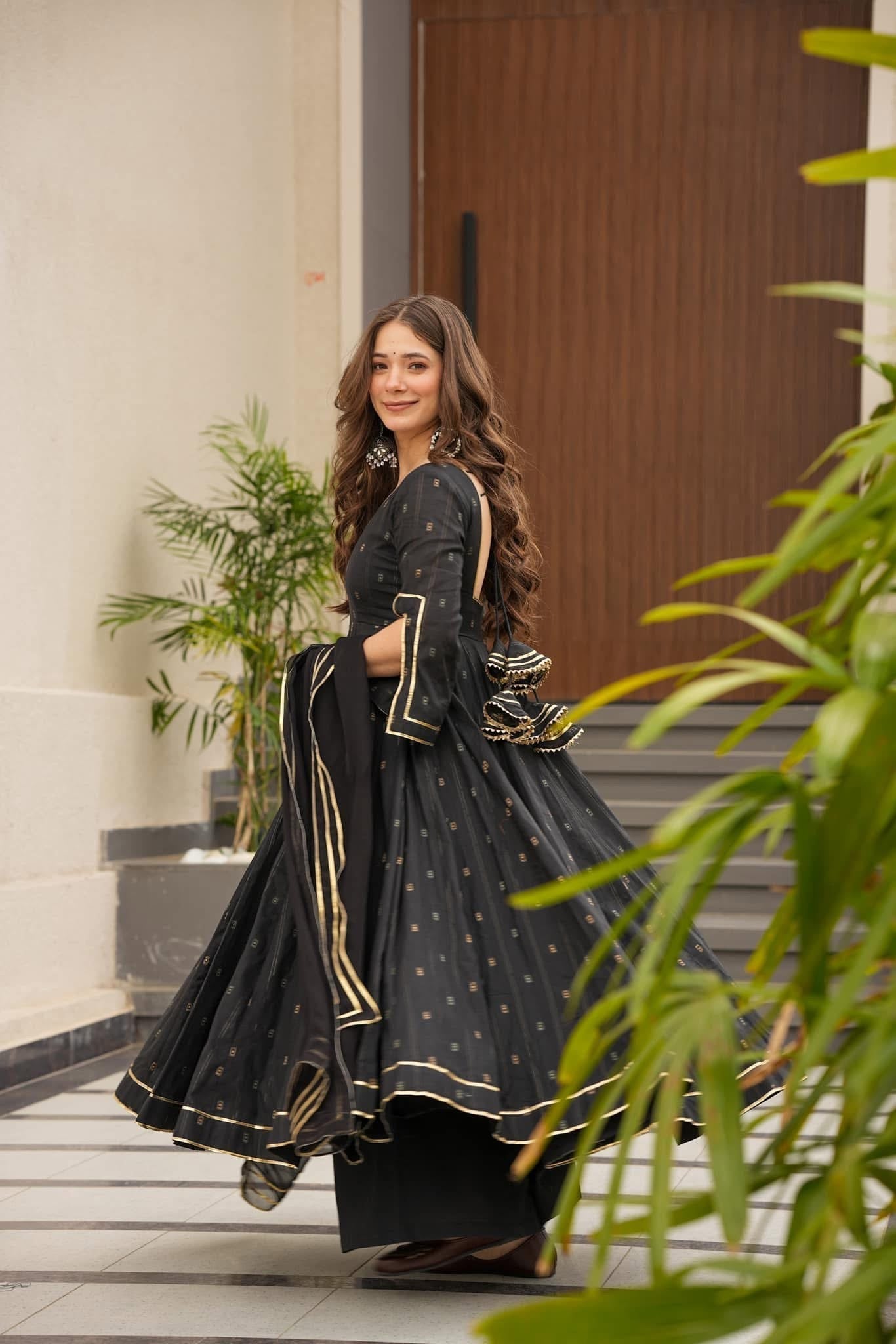 Exclusive Black Color Georgette Sequence Work Anarkali Suit