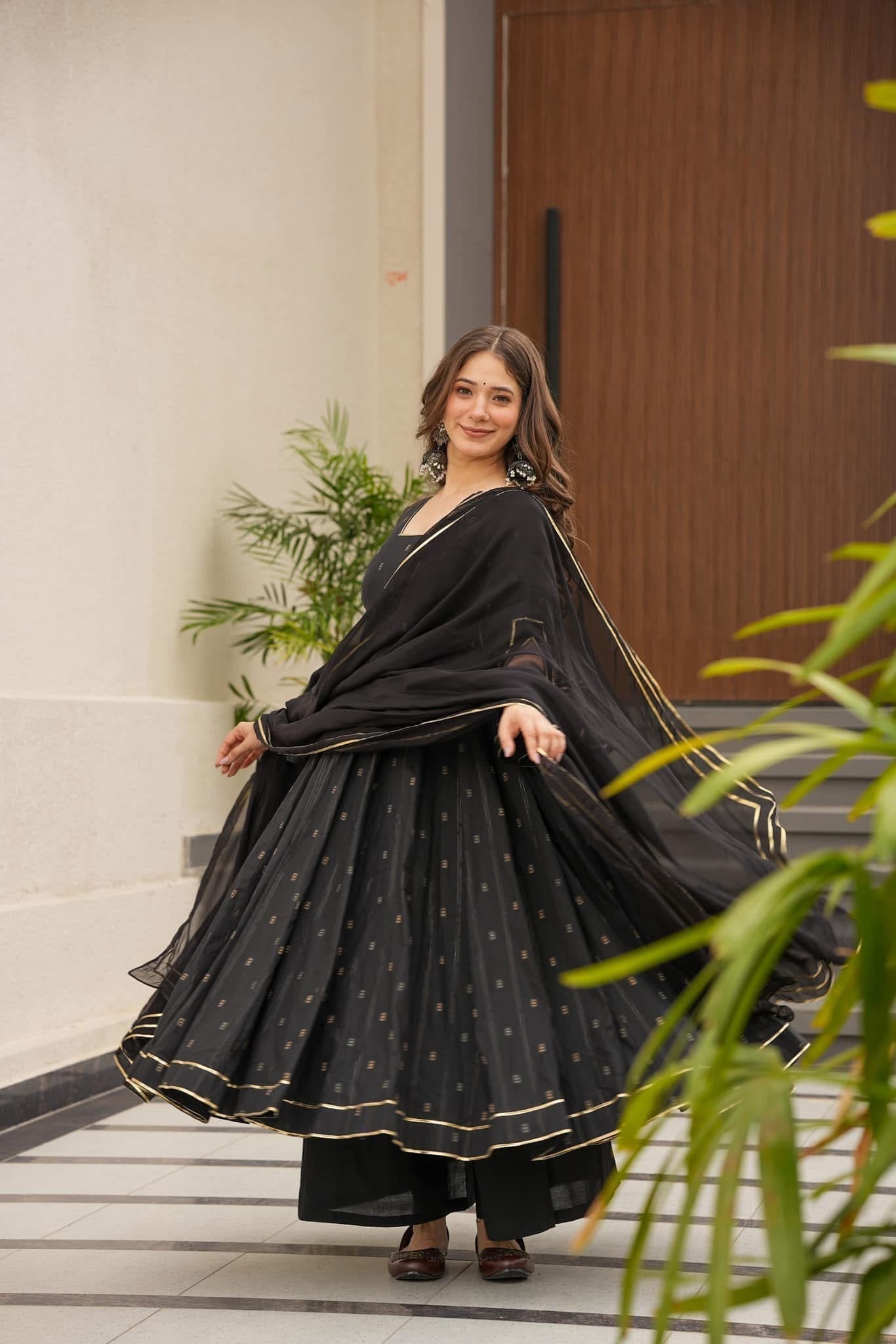 Exclusive Black Color Georgette Sequence Work Anarkali Suit