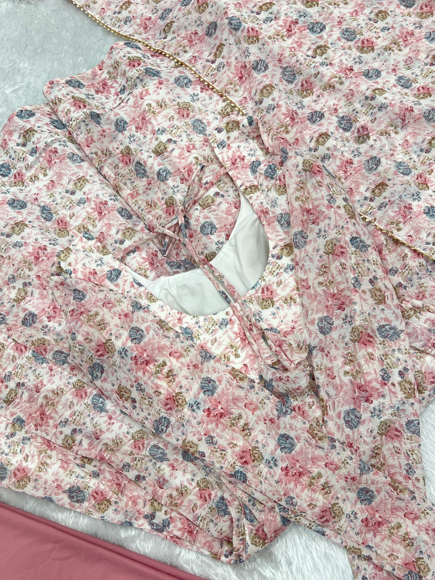 Exquisite Chiffon Floral Digital Printed Fully Stitched Anarkali Pant Suit - INDIAN ELEGANCE