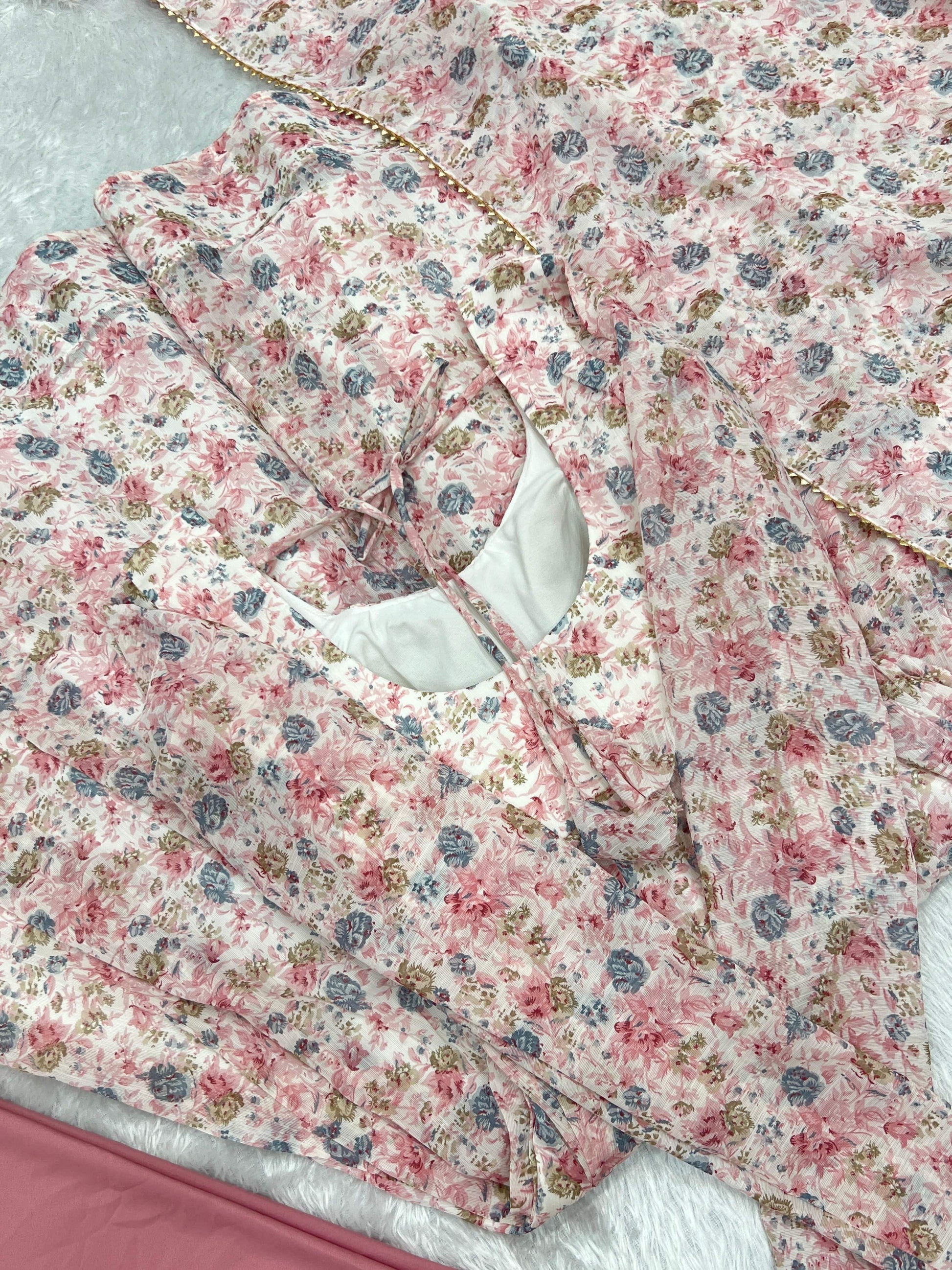 Exquisite Chiffon Floral Digital Printed Fully Stitched Anarkali Pant Suit - INDIAN ELEGANCE