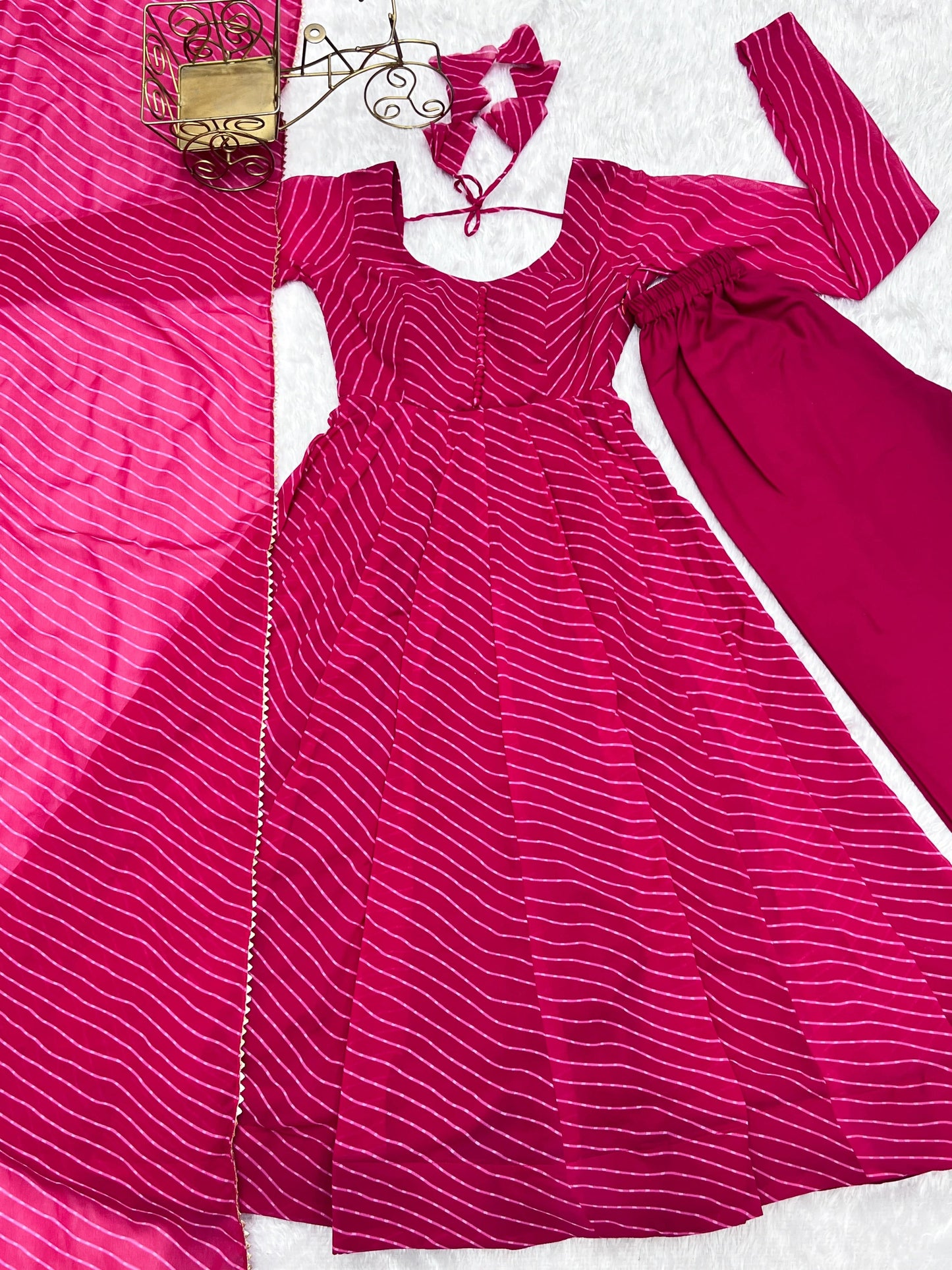 Splendid Faux Georgette Printed Fully Stitched Anarkali Pant Suit - INDIAN ELEGANCE