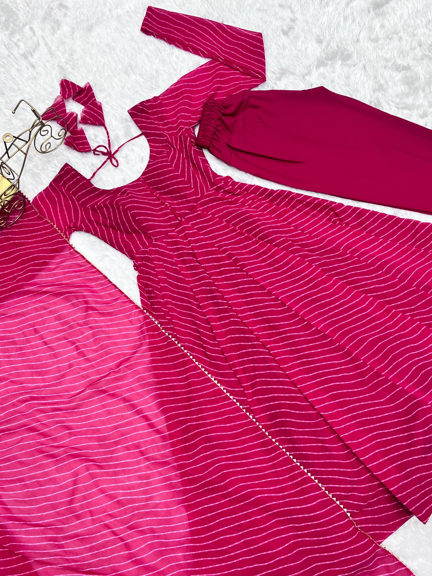 Splendid Faux Georgette Printed Fully Stitched Anarkali Pant Suit - INDIAN ELEGANCE