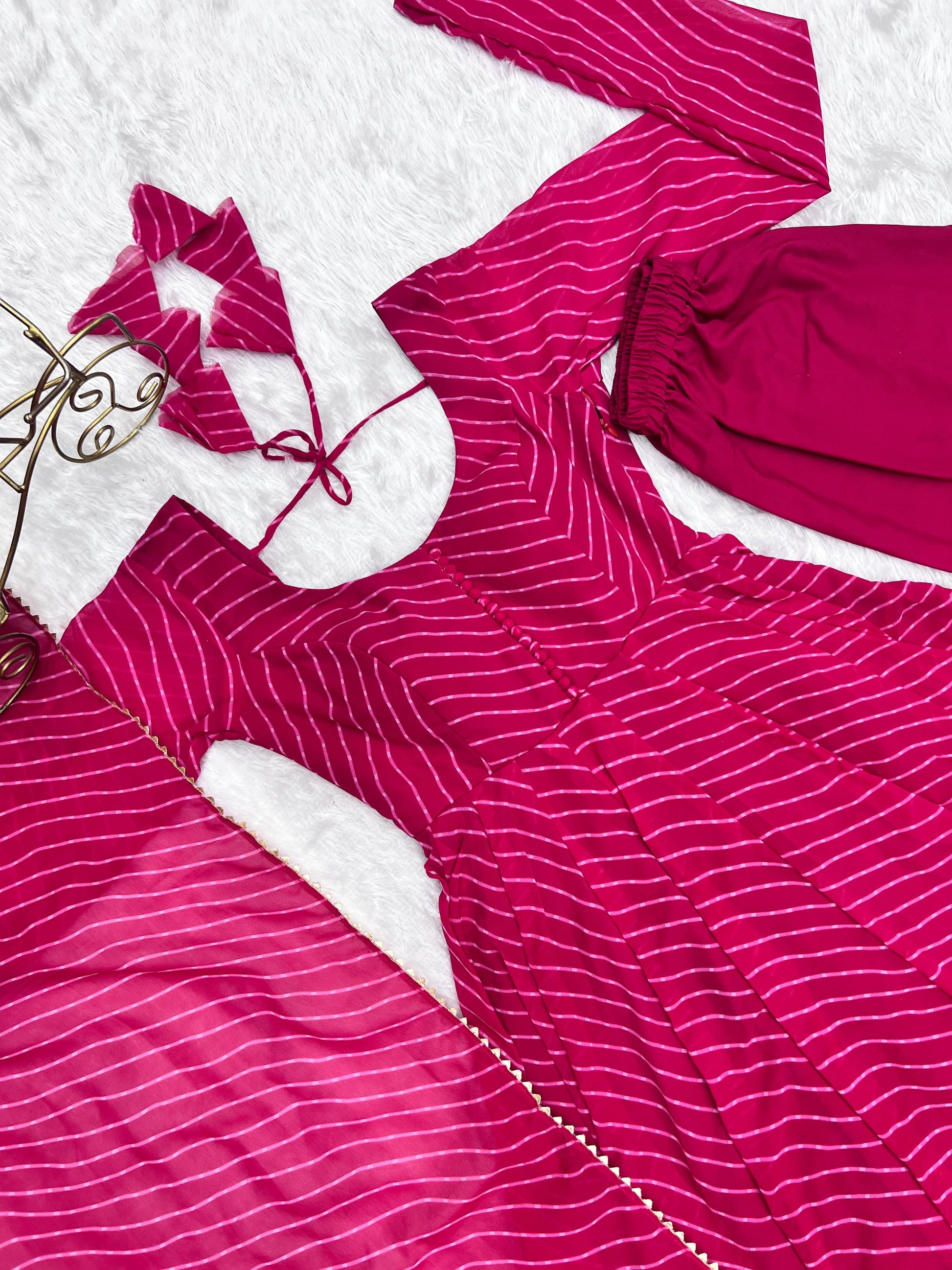 Splendid Faux Georgette Printed Fully Stitched Anarkali Pant Suit - INDIAN ELEGANCE