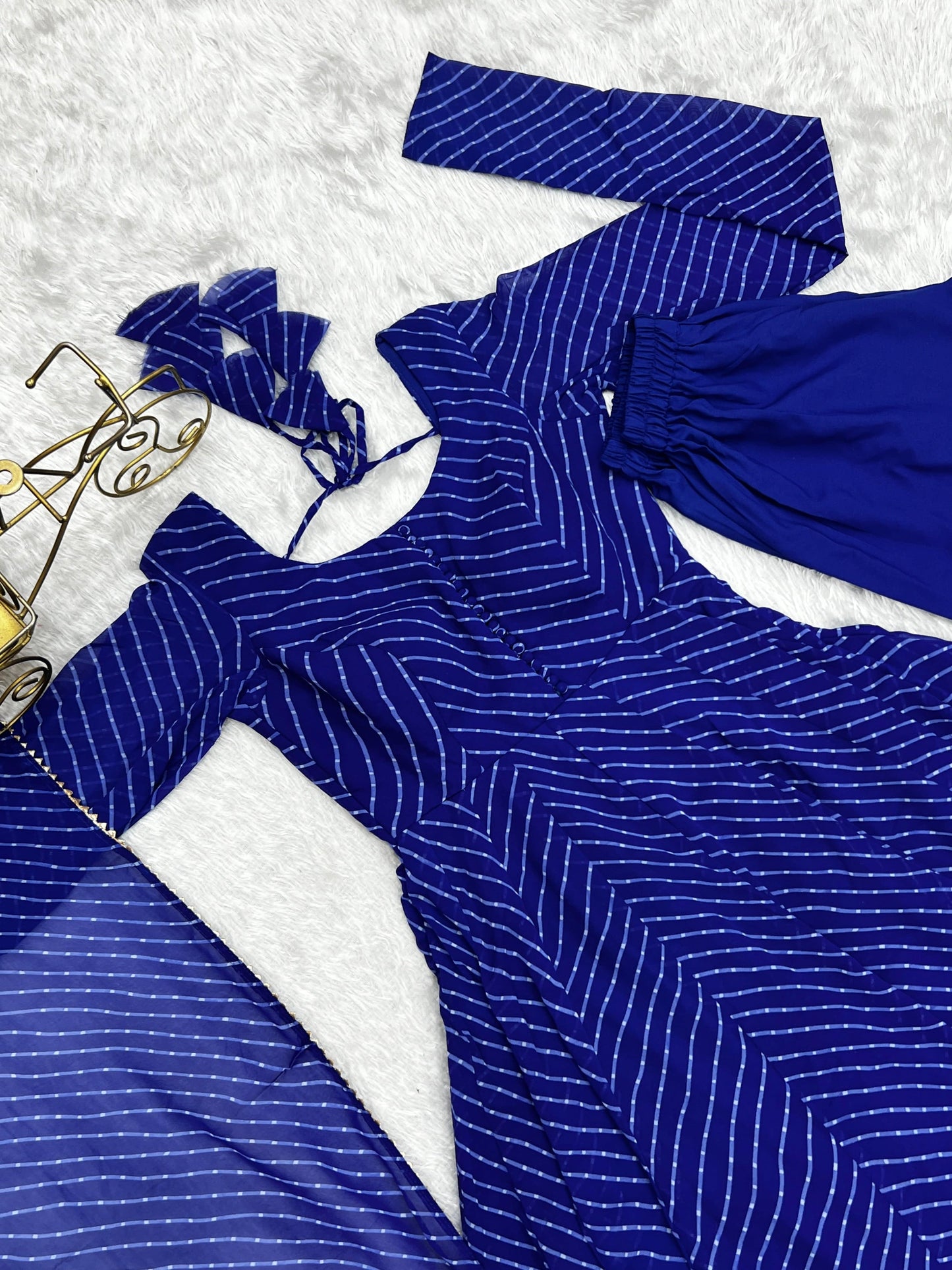 Splendid Faux Georgette Printed Fully Stitched Anarkali Pant Suit - INDIAN ELEGANCE