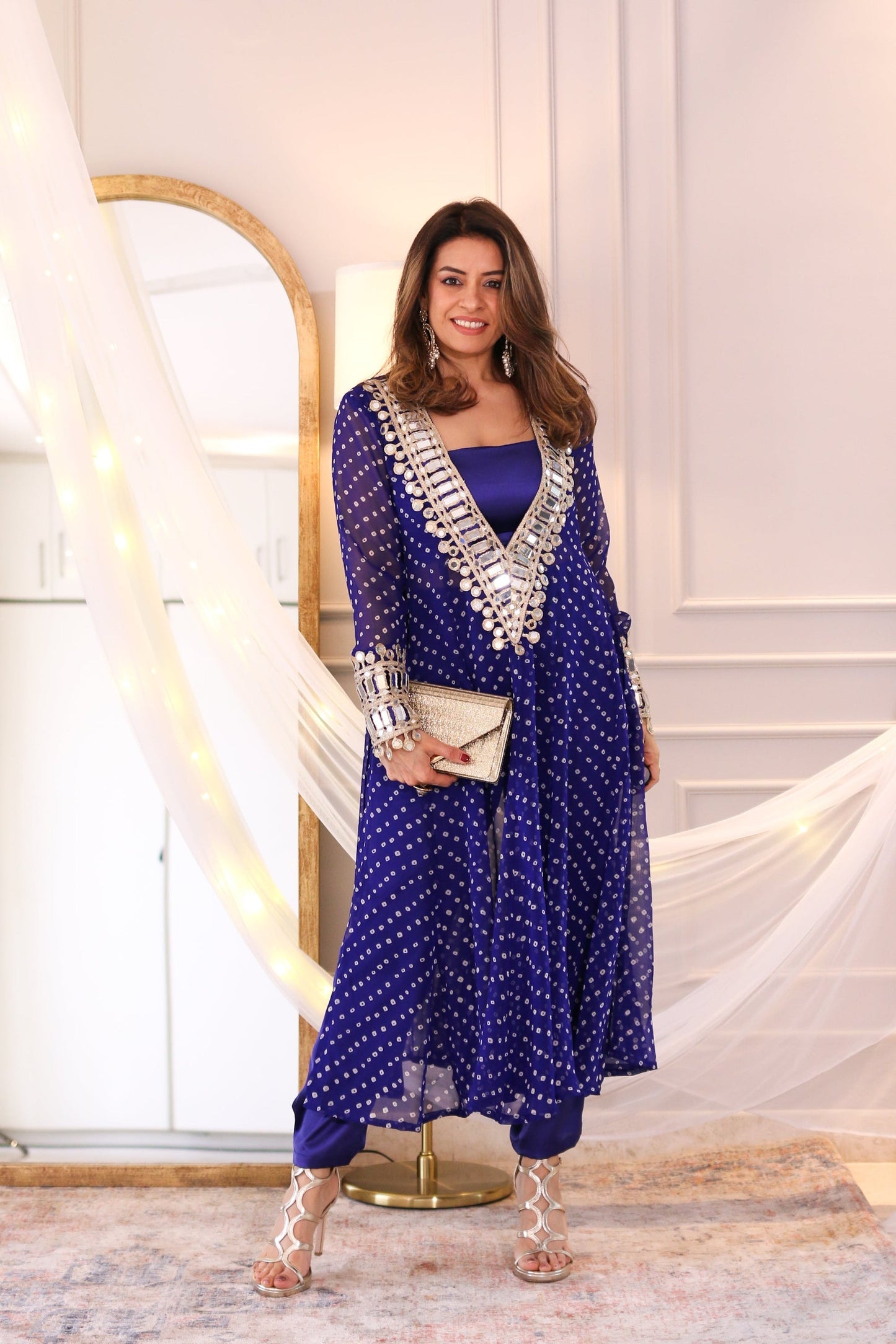 Bandhani Real Mirror Work Cord Set - 5 beautiful colours  Available