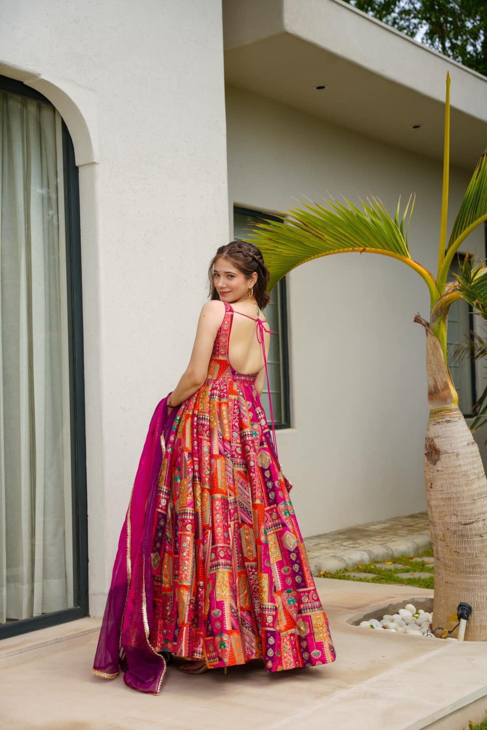 Anarkali Gown With Traditional Motifs