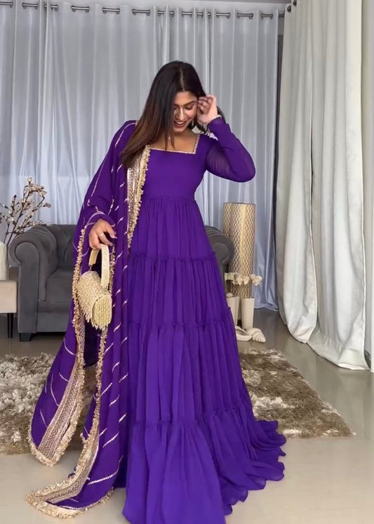 Royal Rich Purple -lightweight & brethable Anarkali dresses