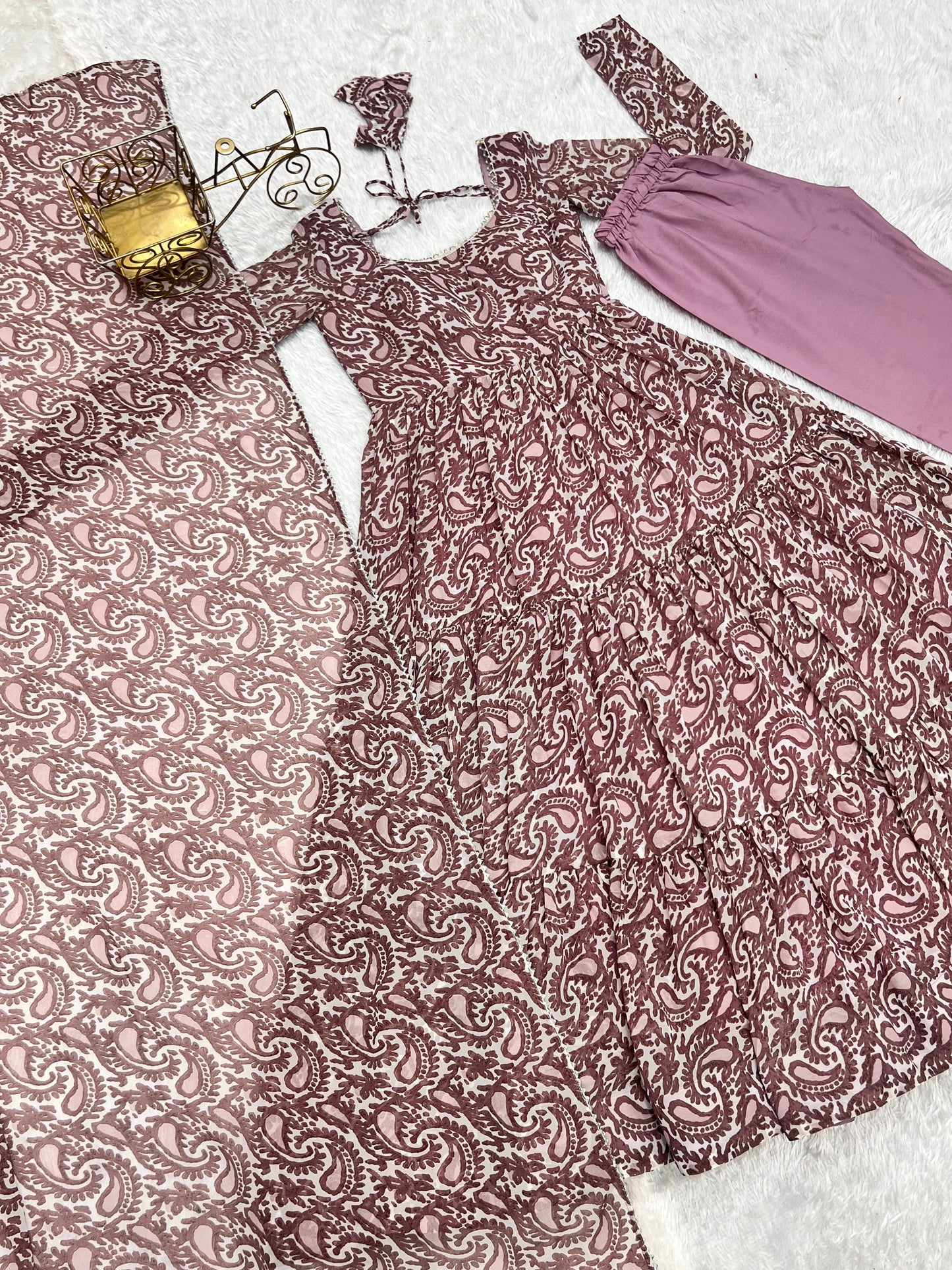 Amazing Digital Printed Faux Georgette Anarkali Pant Suit - INDIAN ELEGANCE