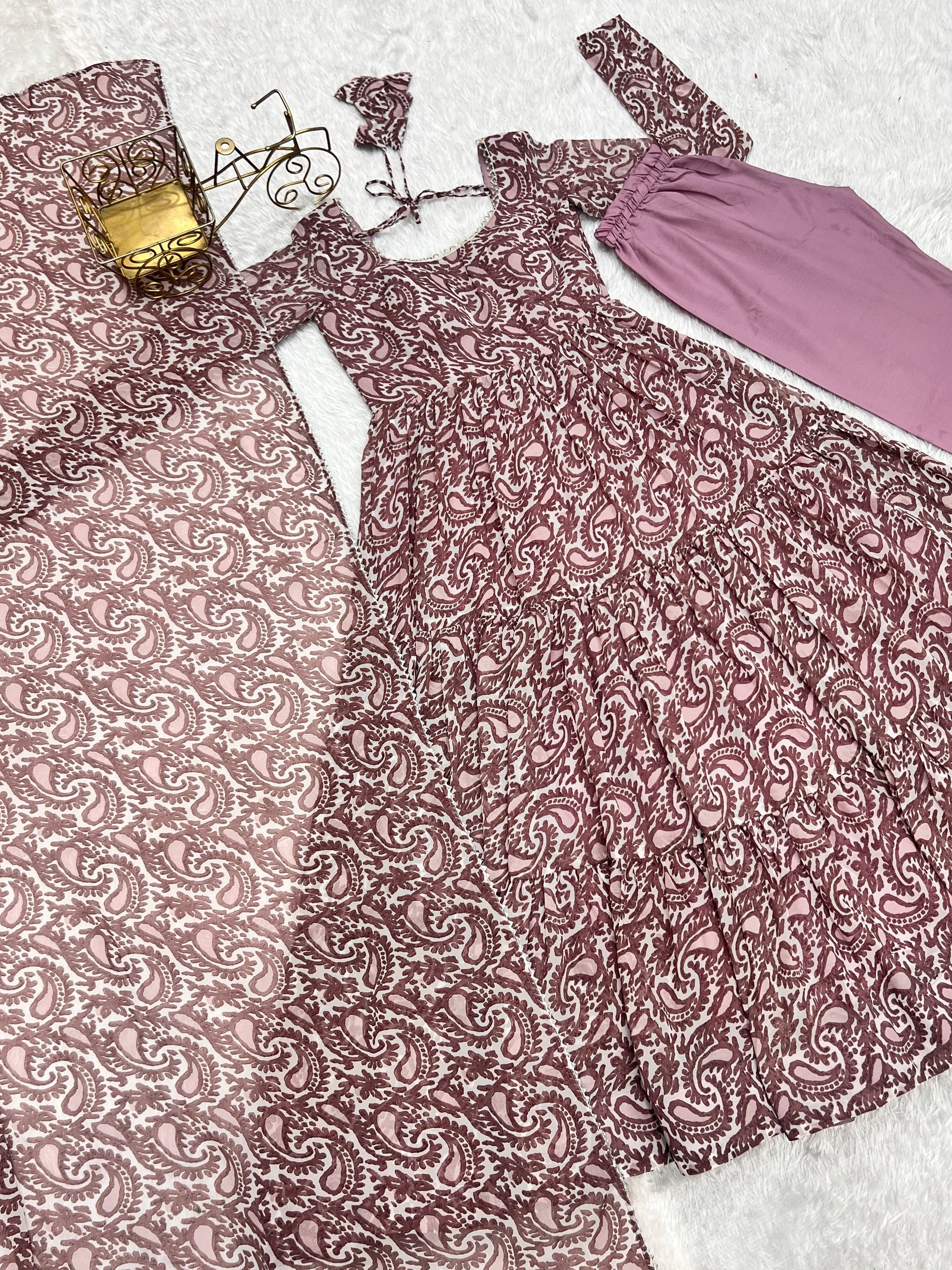 Amazing Digital Printed Faux Georgette Anarkali Pant Suit - INDIAN ELEGANCE