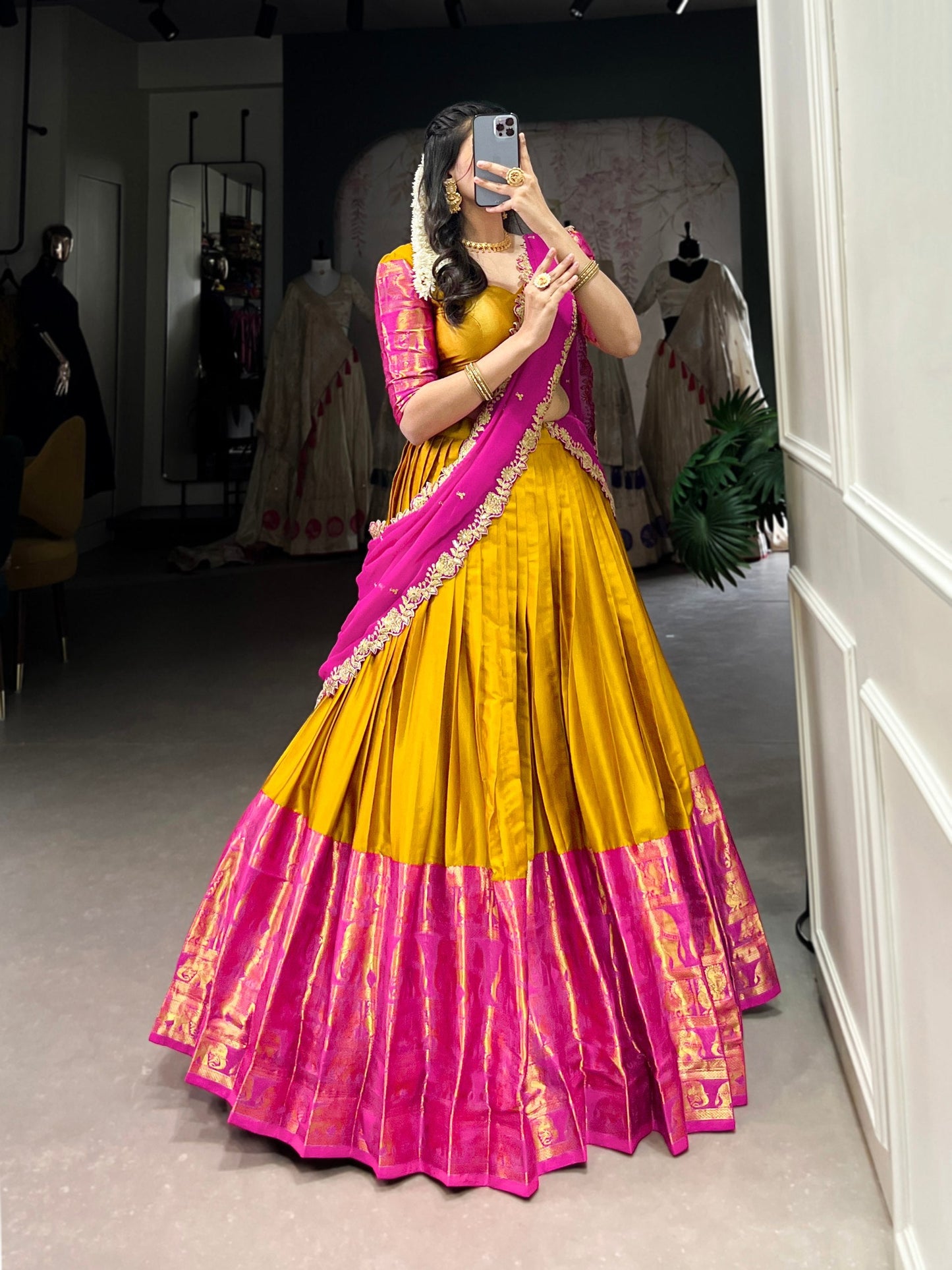 Radiant  Narayan Pattu Zari Weaving Worked Lehenga Choli - Perfect For Wedding Occasion