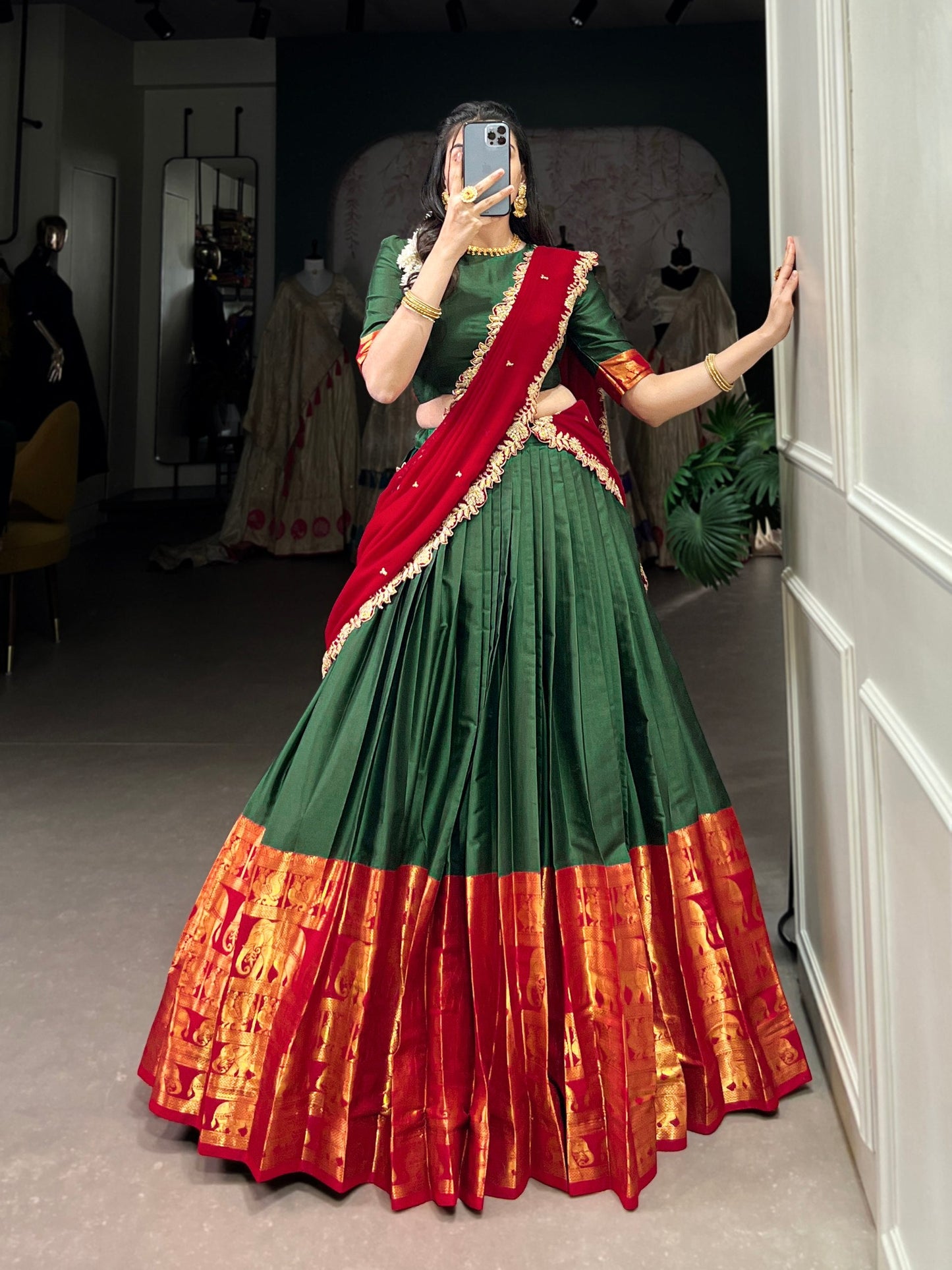 Radiant  Narayan Pattu Zari Weaving Worked Lehenga Choli - Perfect For Wedding Occasion
