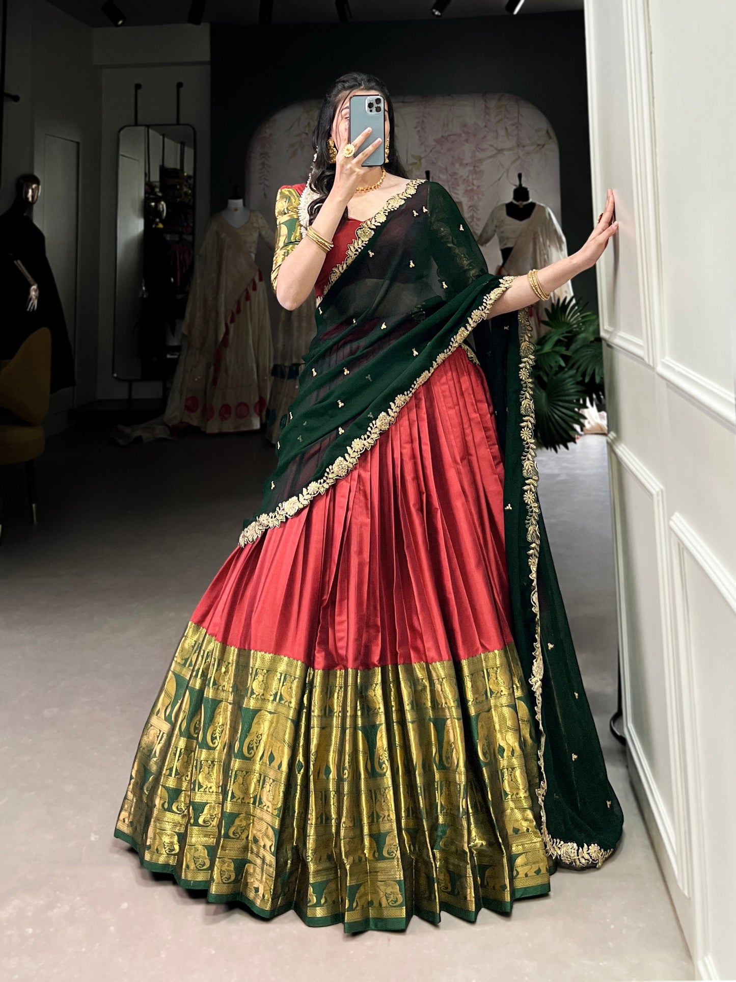 Radiant  Narayan Pattu Zari Weaving Worked Lehenga Choli - Perfect For Wedding Occasion