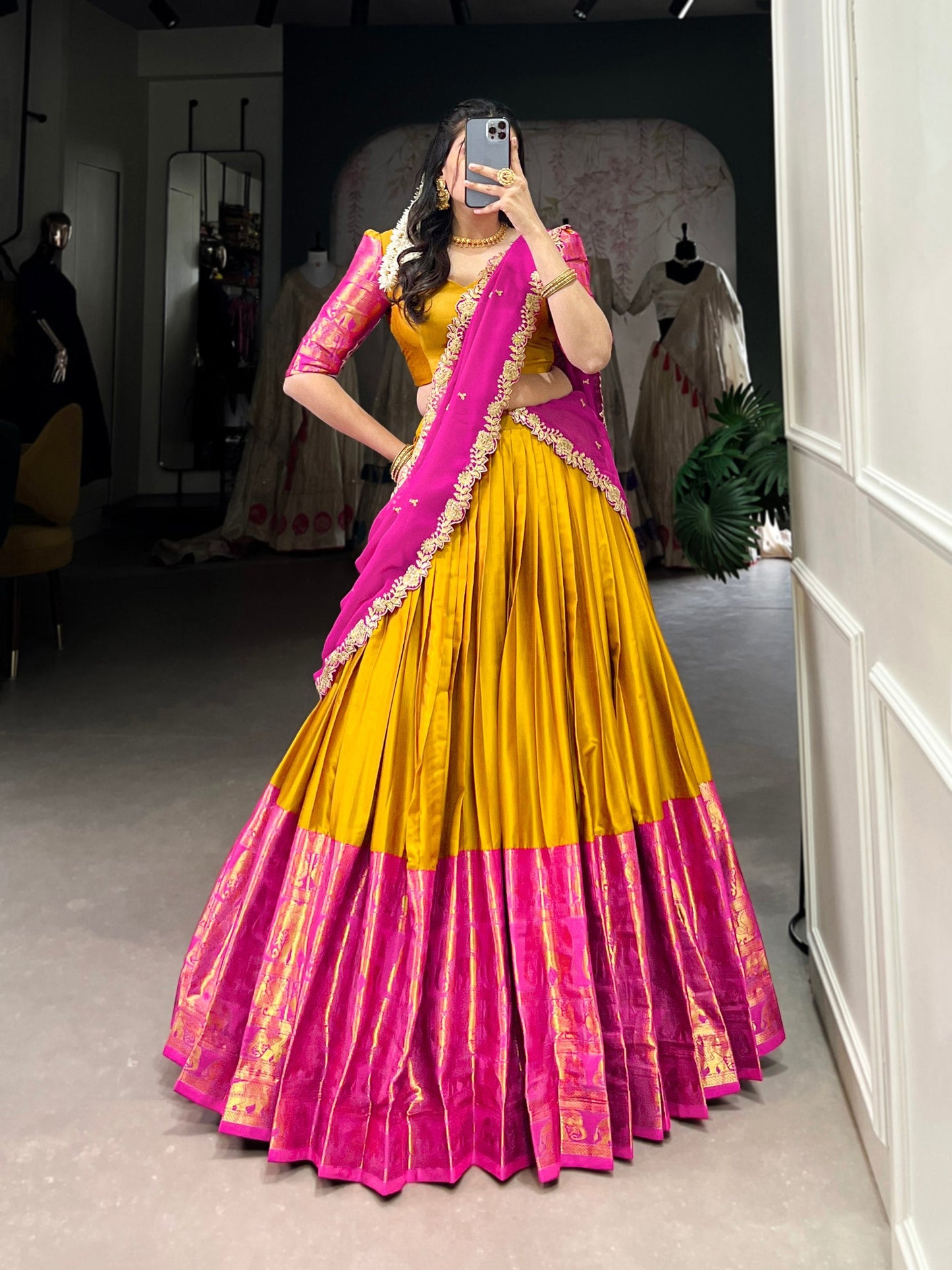 Radiant  Narayan Pattu Zari Weaving Worked Lehenga Choli - Perfect For Wedding Occasion