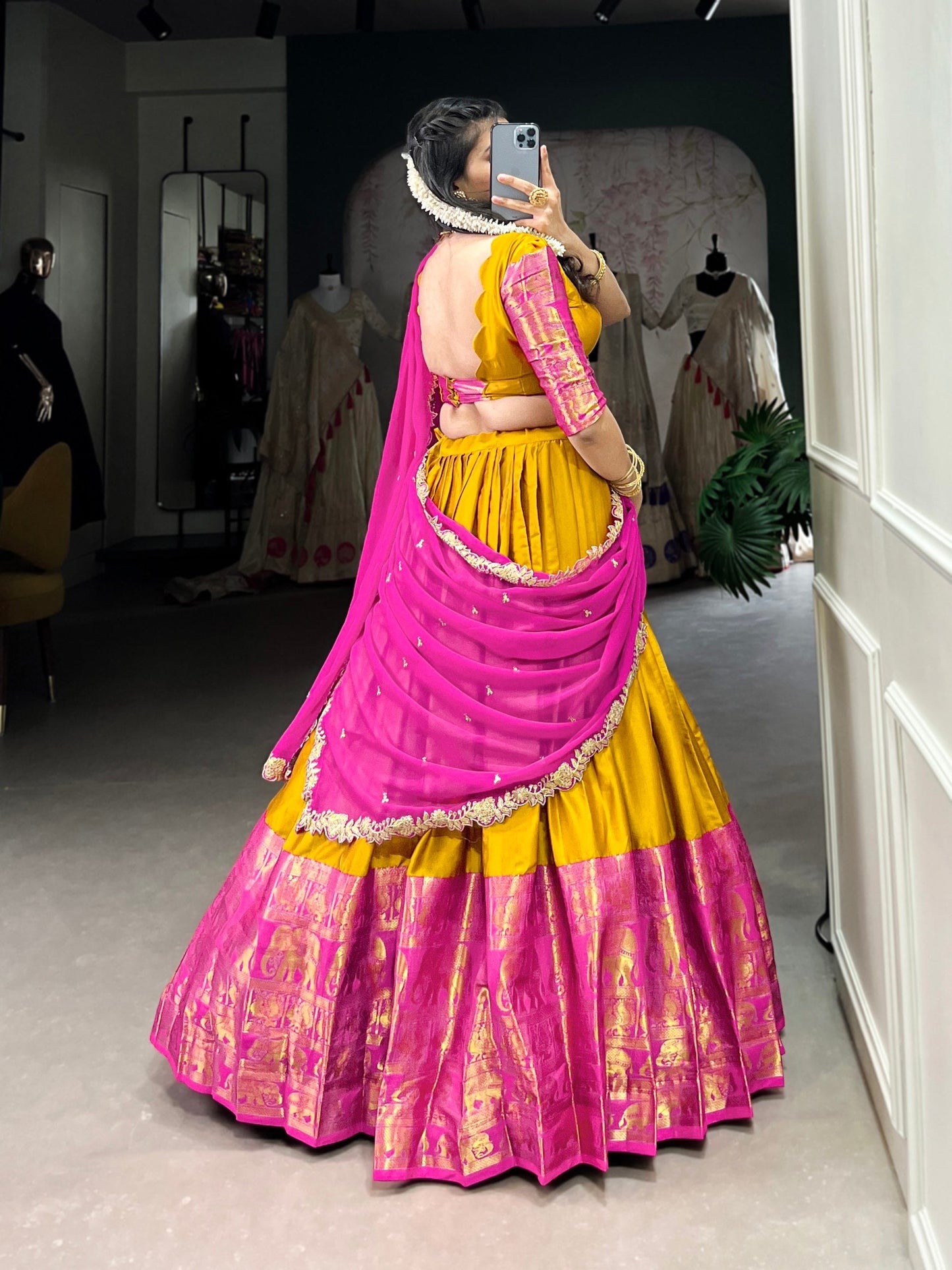 Radiant  Narayan Pattu Zari Weaving Worked Lehenga Choli - Perfect For Wedding Occasion
