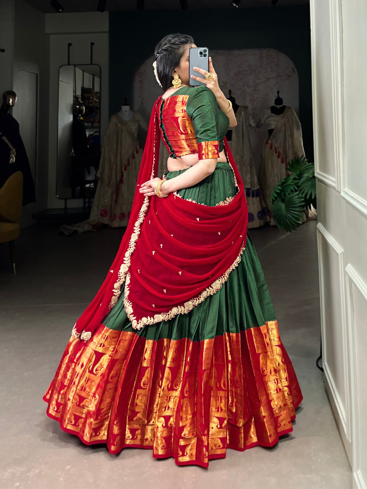 Radiant  Narayan Pattu Zari Weaving Worked Lehenga Choli - Perfect For Wedding Occasion