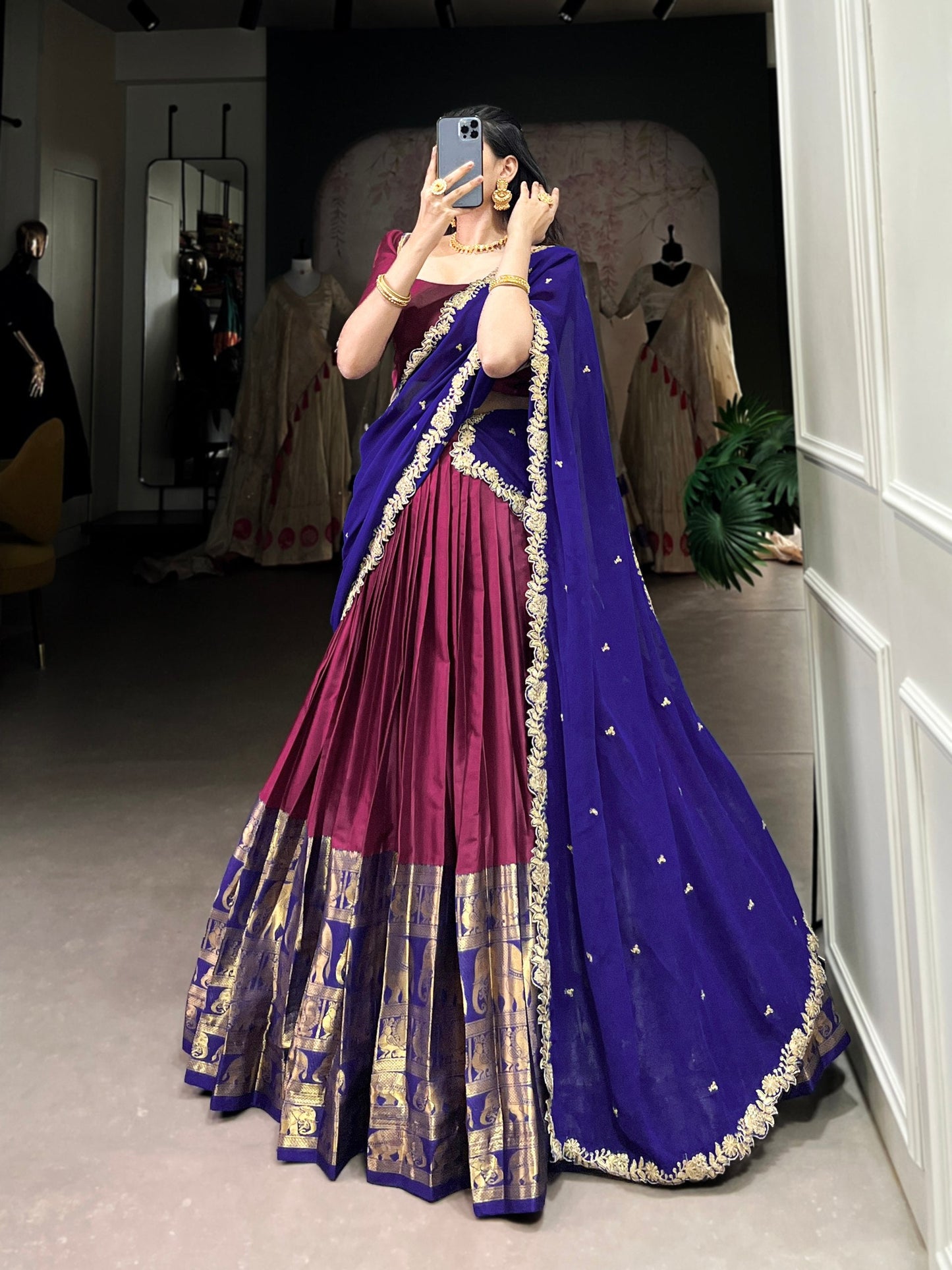 Radiant  Narayan Pattu Zari Weaving Worked Lehenga Choli - Perfect For Wedding Occasion