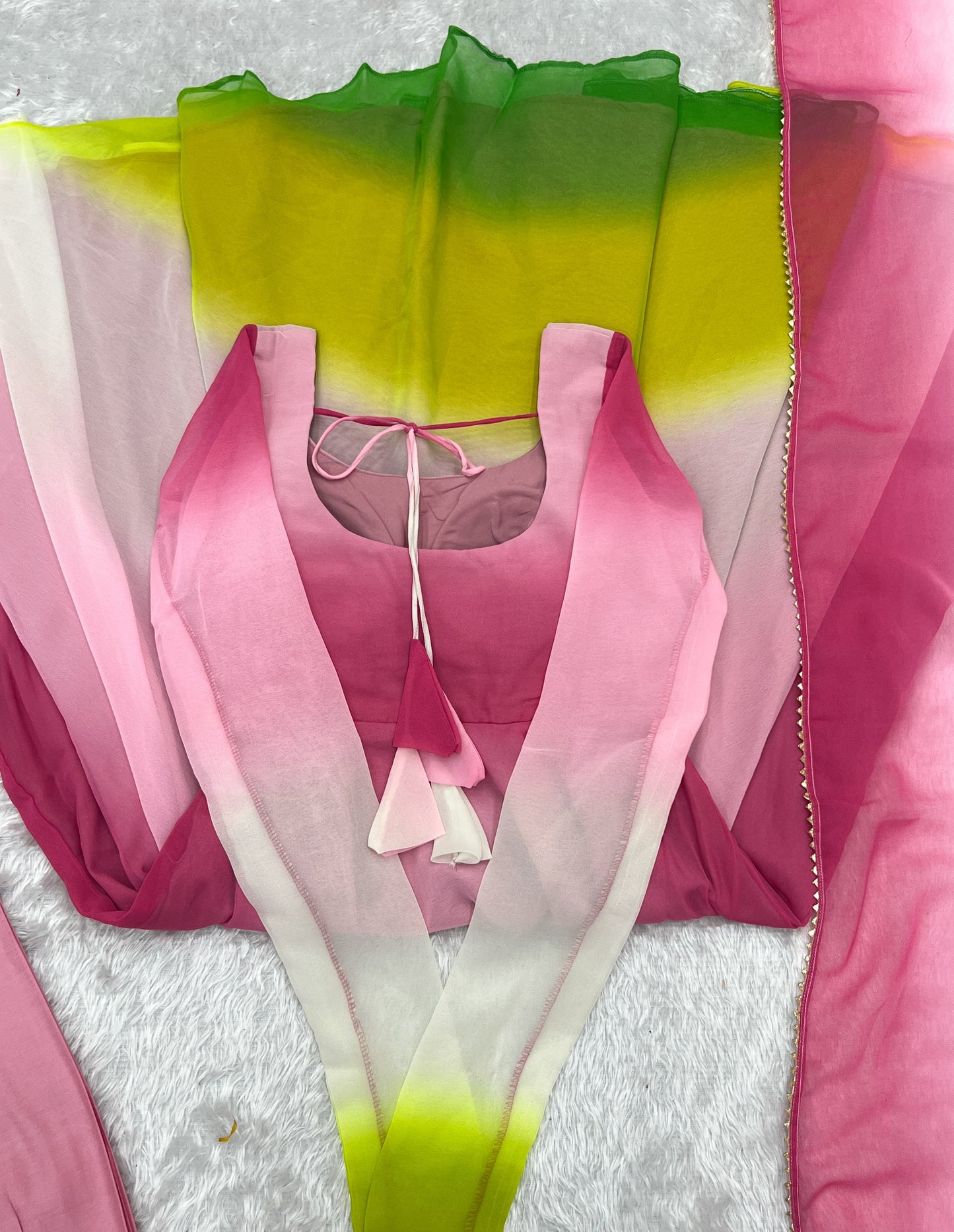 Spectacular Shaded Digital Printed Faux Georgette Anarkali Pant Suit - INDIAN ELEGANCE